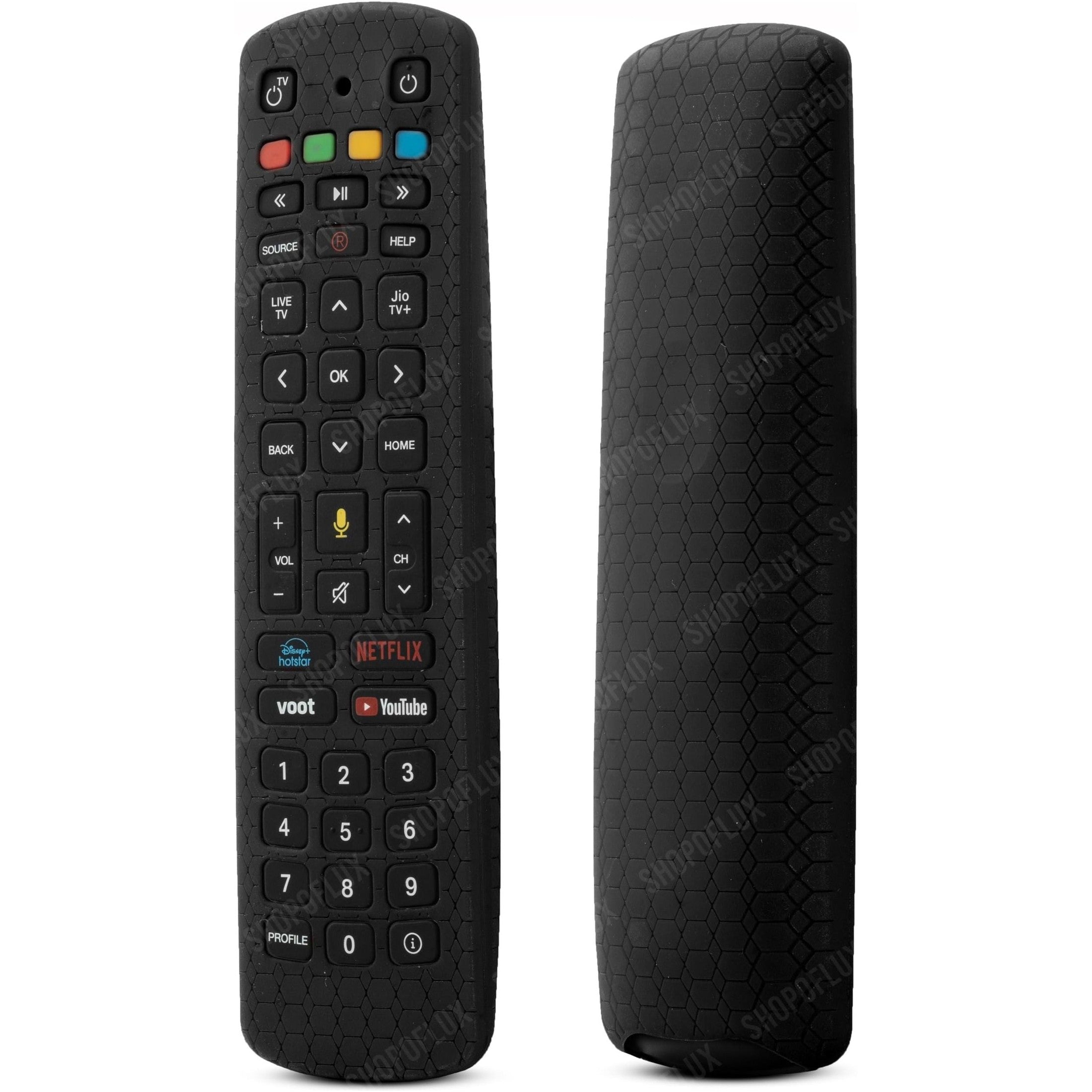 SHOPOFLUX Silicone Remote Cover Compatible with Jio TV Remote Anti Slip Case Shockproof Cover