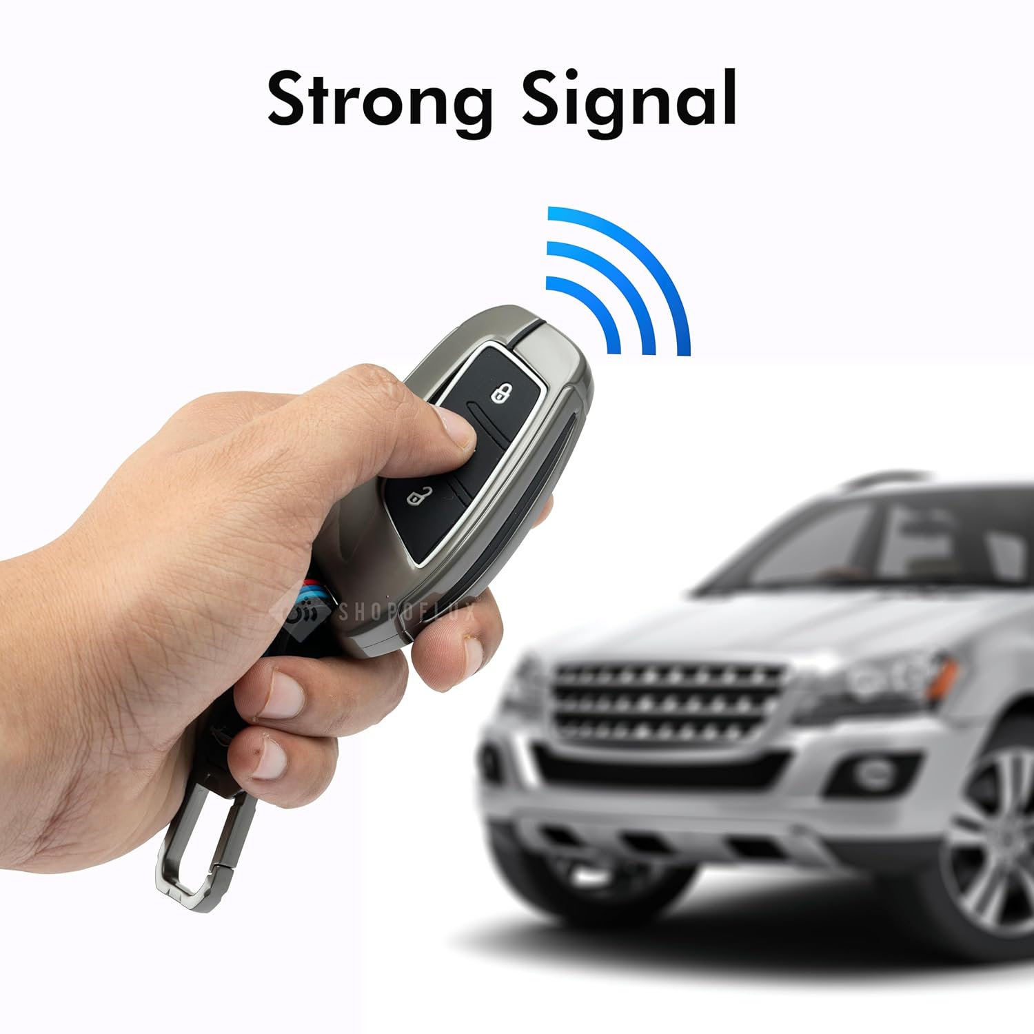 SHOPOFLUX Metal Key Cover Compatible for MG ZS EV Electric | Astor 3 Button Smart Key
