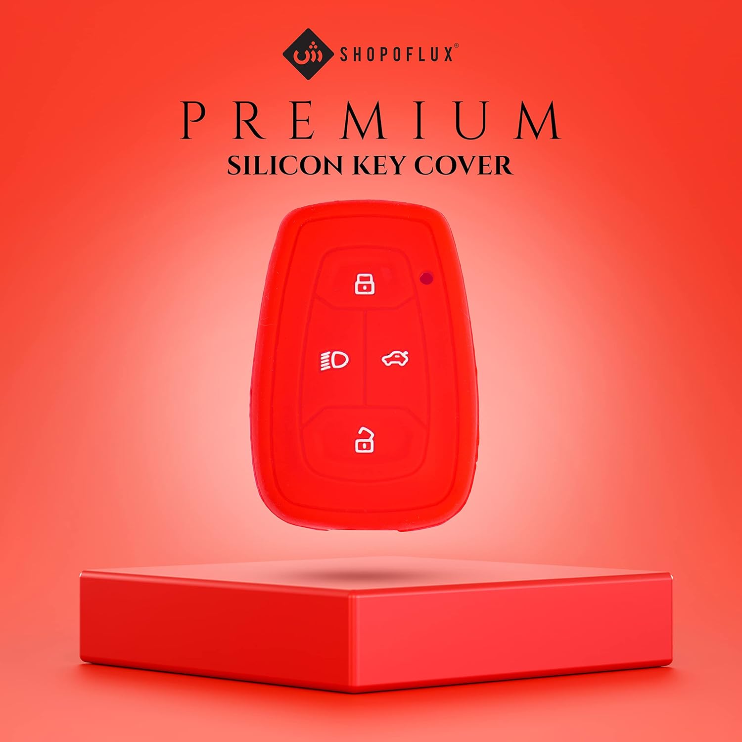 Shopoflux® Silicone Smart Key Cover Compatible with Tata Nexon | Harrier | Safari 2021 | Altroz | Tigor | EV | Punch | Tiago EV Electric Black & Red