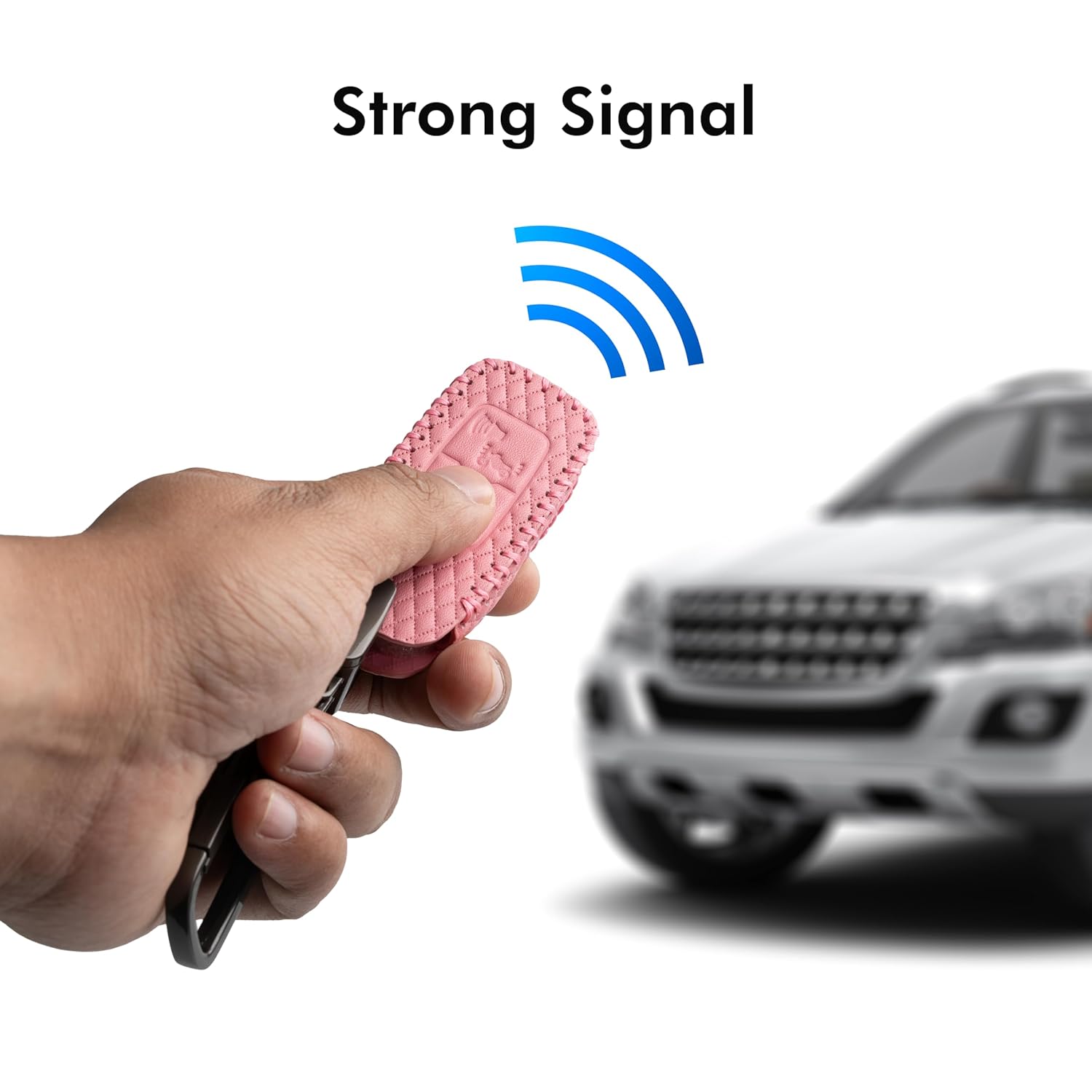 SHOPOFLUX Leather Key Cover Compatible with Honda Activa | Dio H-Smart (Pink) Shopoflux