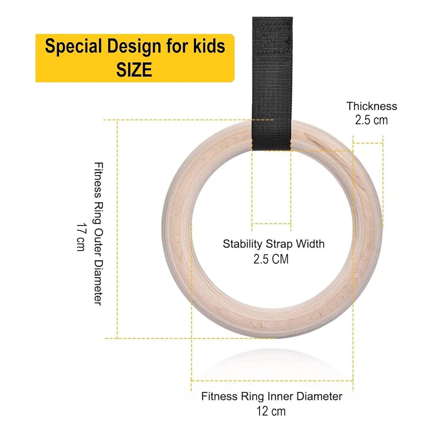 Shopoflux® Wooden Gymnastics Rings for Kids | Kids Gym Play Set | Gymnastic Toys for Boys and Girls