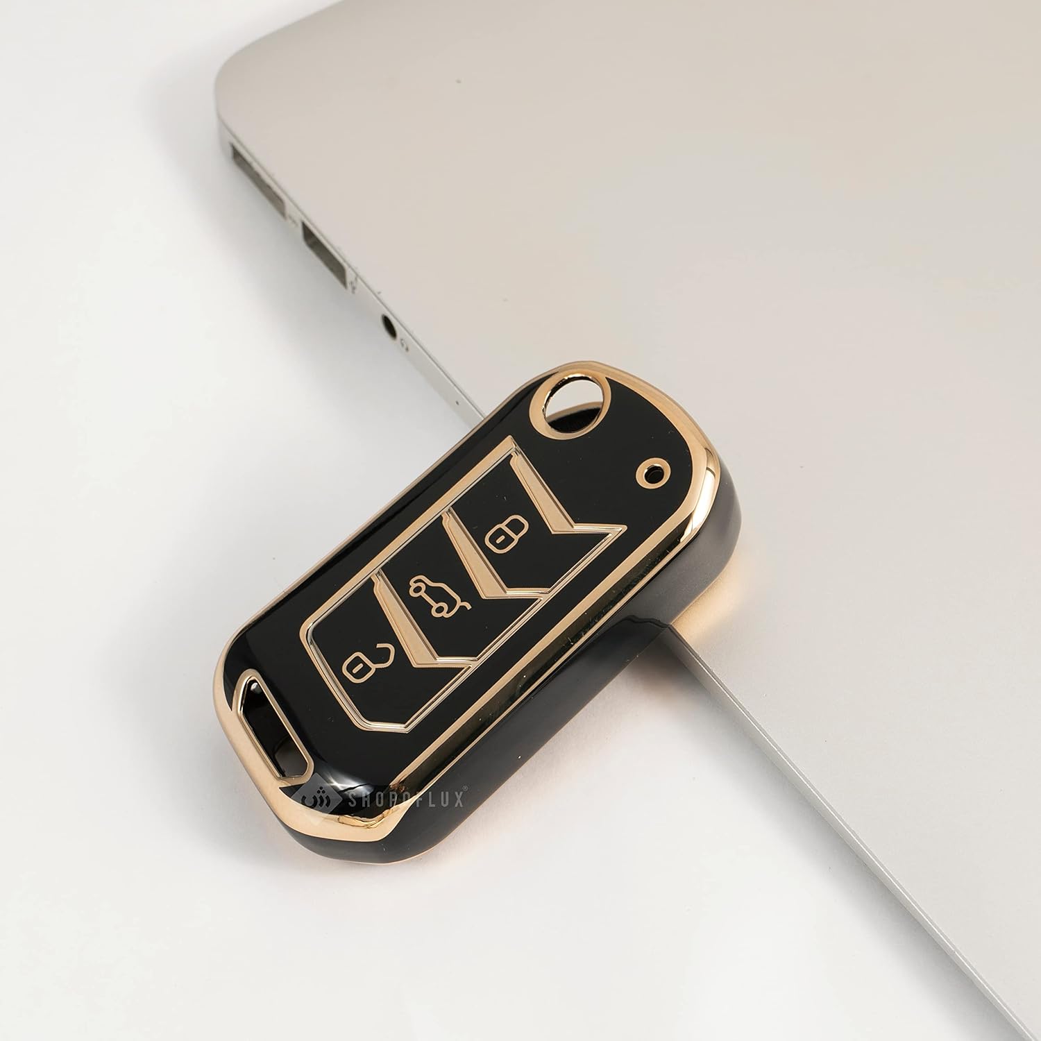 Shopoflux® TPU Key Cover Compatible with Mahindra Scorpio N | 3XO | XUV 300 | Marazzo | XUV 700 | XUV 400 ev | Bolero | Thar Roxx 3 Button Flip Key