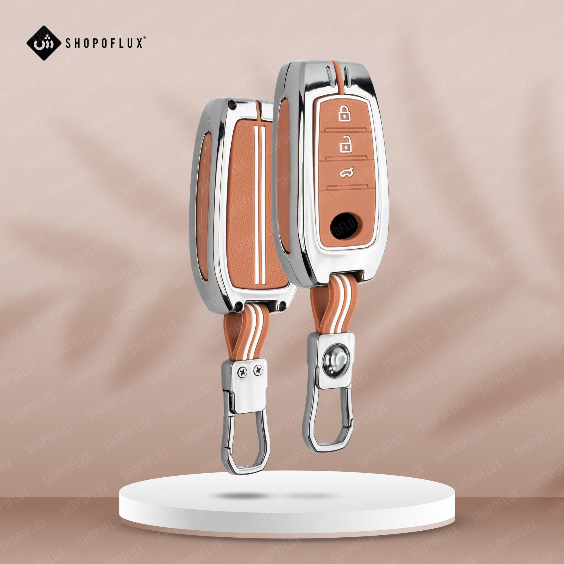 SHOPOFLUX Metal Key Cover Compatible with Toyota Fortuner | Fortuner Legender | Innova Hycross | Invicto 3 Button Smart Key (Metal Blue Silicone) (Copy) Shopoflux