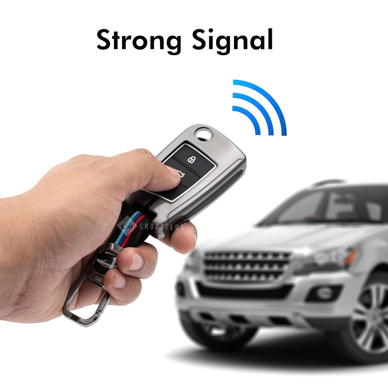 SHOPOFLUX Metal Key Cover Compatible for Skoda & Volkswagen Cars Slavia | Kushaq | Octavia | Virtus | Taigun | Tiguan | T Roc 3 Button Flip Key Black