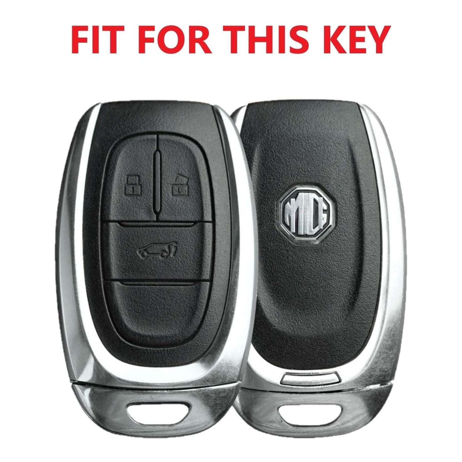 SHOPOFLUX Metal Key Cover Compatible with MG Gloster 3 Button Smart Key