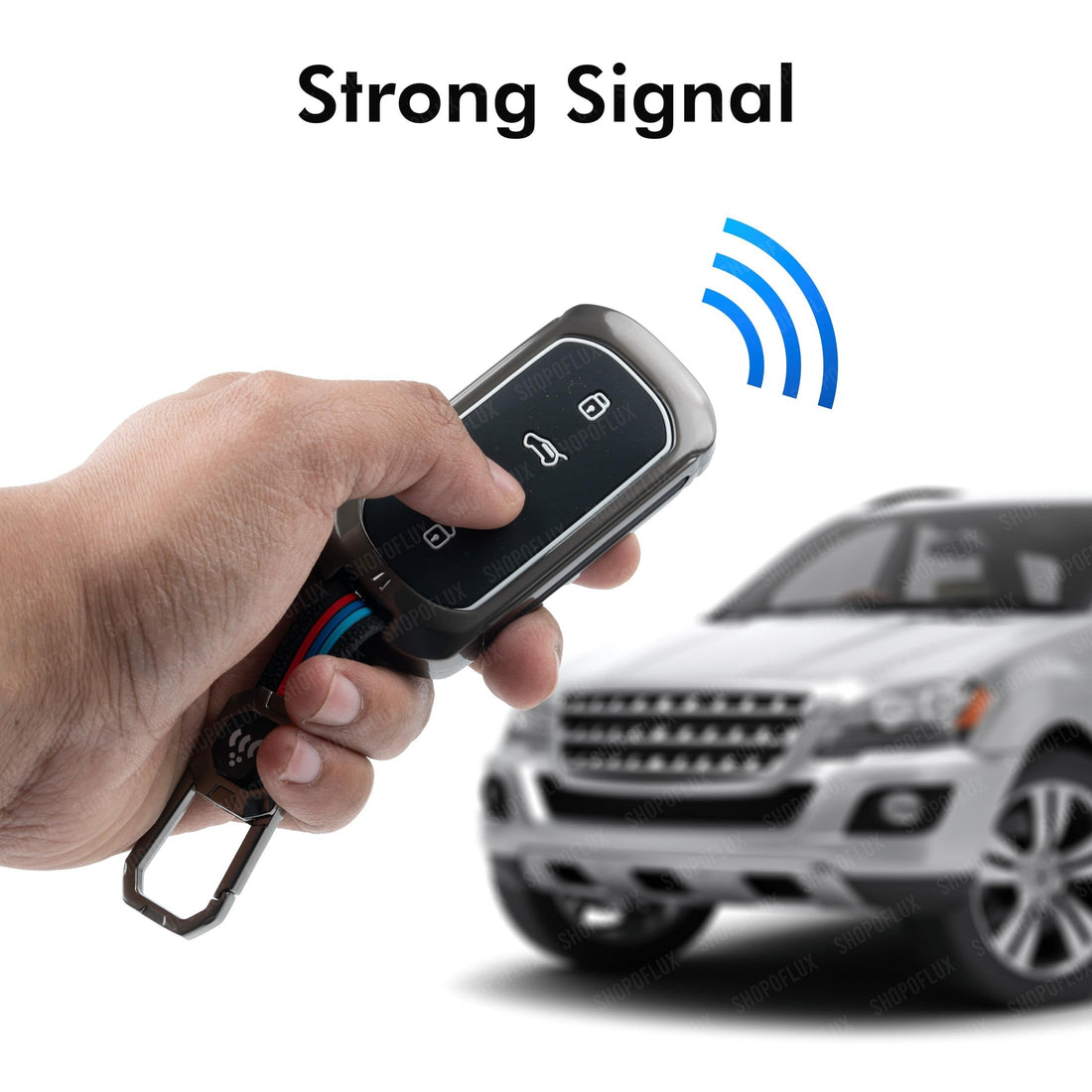 SHOPOFLUX Metal Key Cover Compatible for Tata Curvv | Curvv EV Electric 4 Button Smart Key Only Black