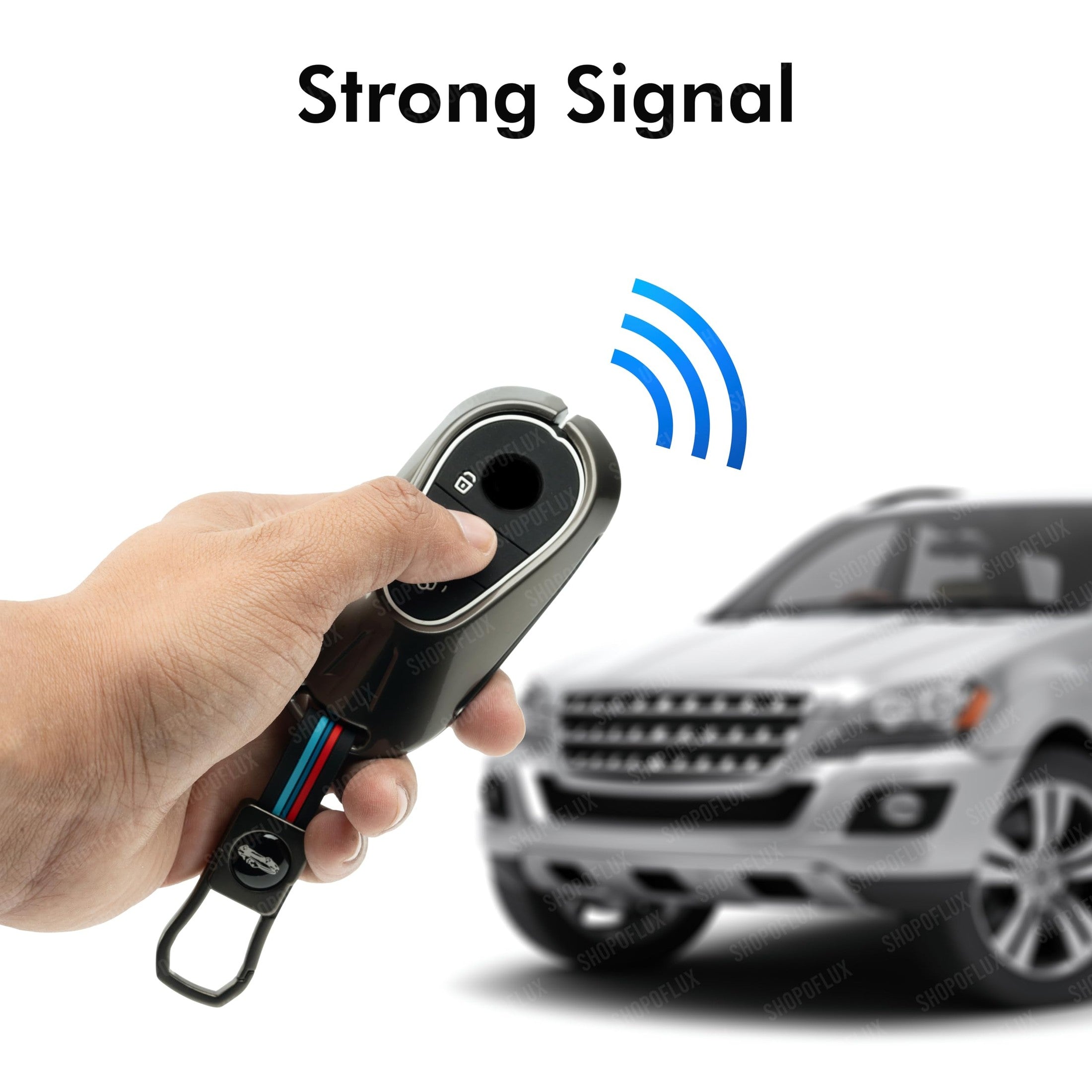 SHOPOFLUX Key Cover for Mercedes Benz S Class, G Class, E Class 3 Button Smart Key