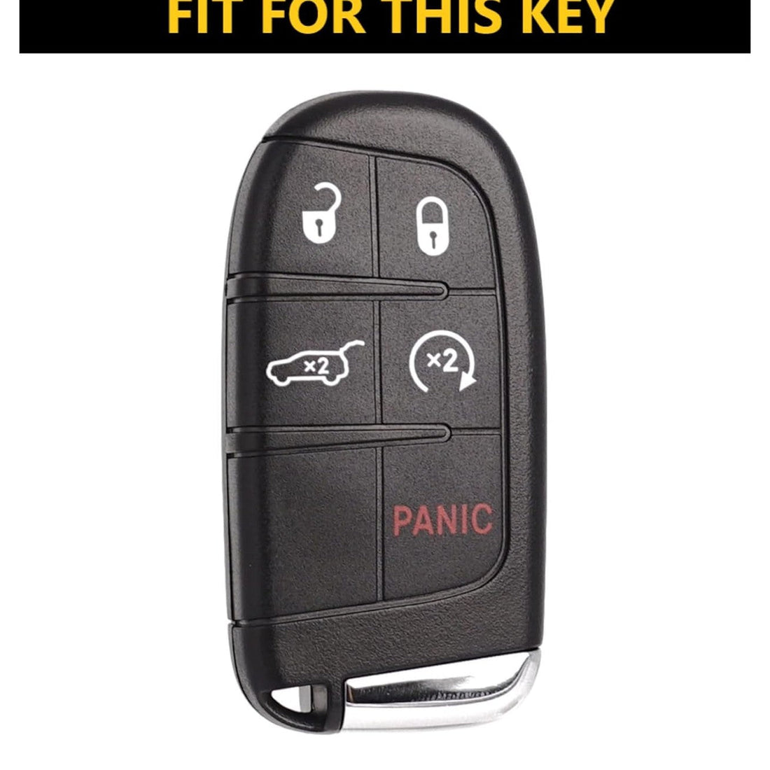 SHOPOFLUX Metal Key Cover Compatible for Jeep Meridian, Compass, Trailhawk, 5 Button Smart Key Copy