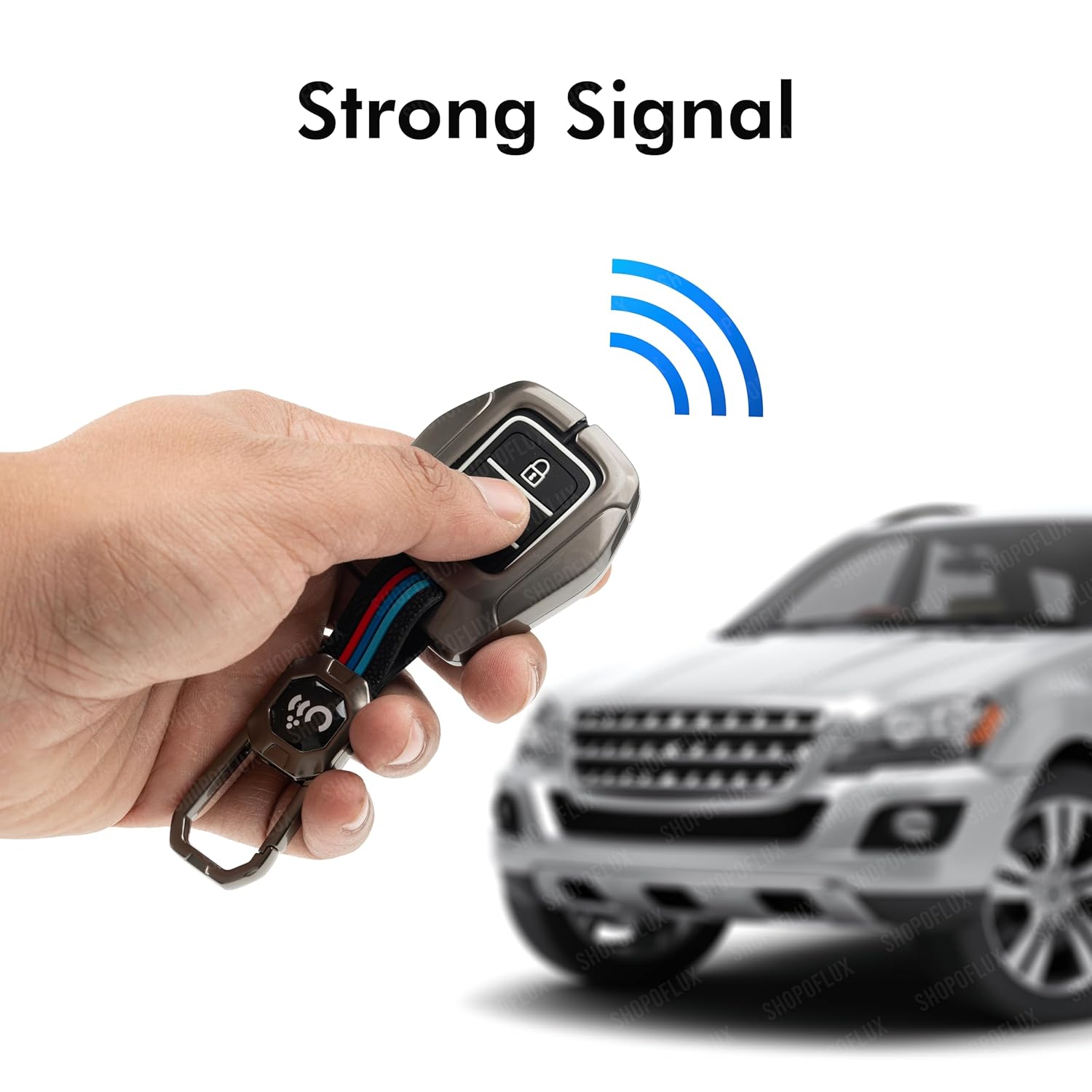 SHOPOFLUX Metal Key Cover Compatible for Honda City | BRV | WRV | CRV | Jazz | Amaze 2 Button Key