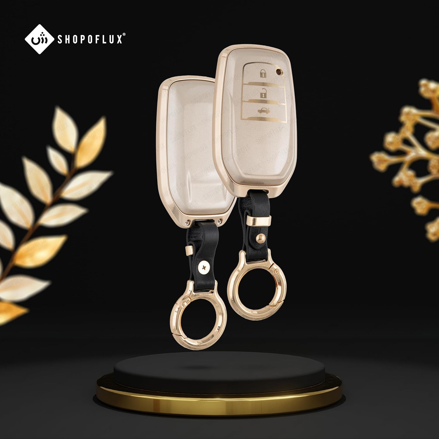SHOPOFLUX Metal TPU Key Cover Compatible for Toyota Fortuner | Fortuner Legender | Innova Hycross | Invicto 3 Button Smart Key