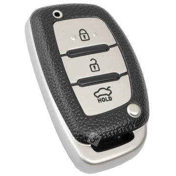 SHOPOFLUX TPU Key Cover for Hyundai Grand i10 NIOS Asta | Venue | i20 | Aura | Exter | Creta | Elantra 3 Button Smart Key Only