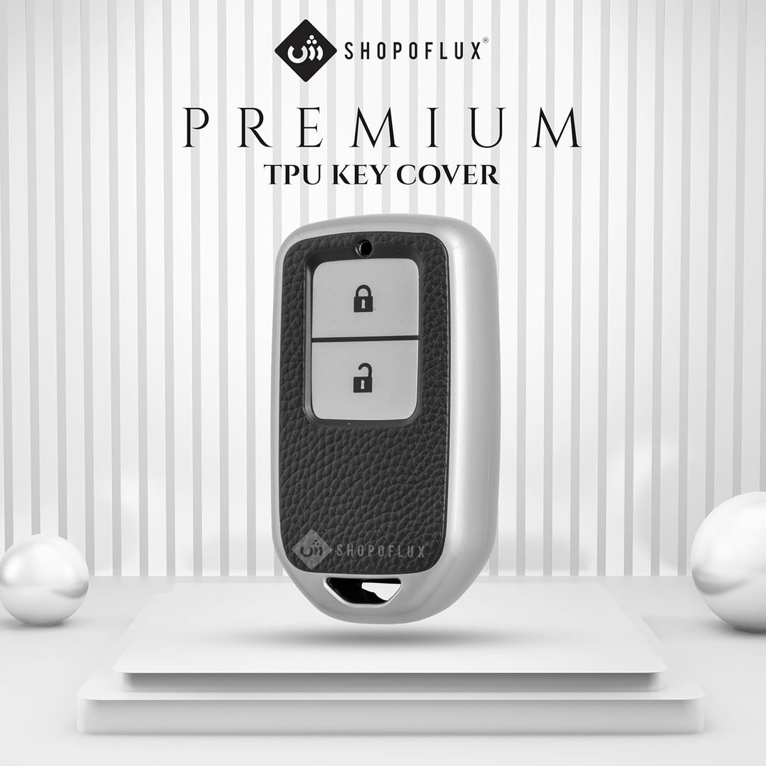 SHOPOFLUX Leather TPU Key Cover Compatible for Honda Elevate | BRV | WRV | CRV | Jazz | City 2 Button Smart Key