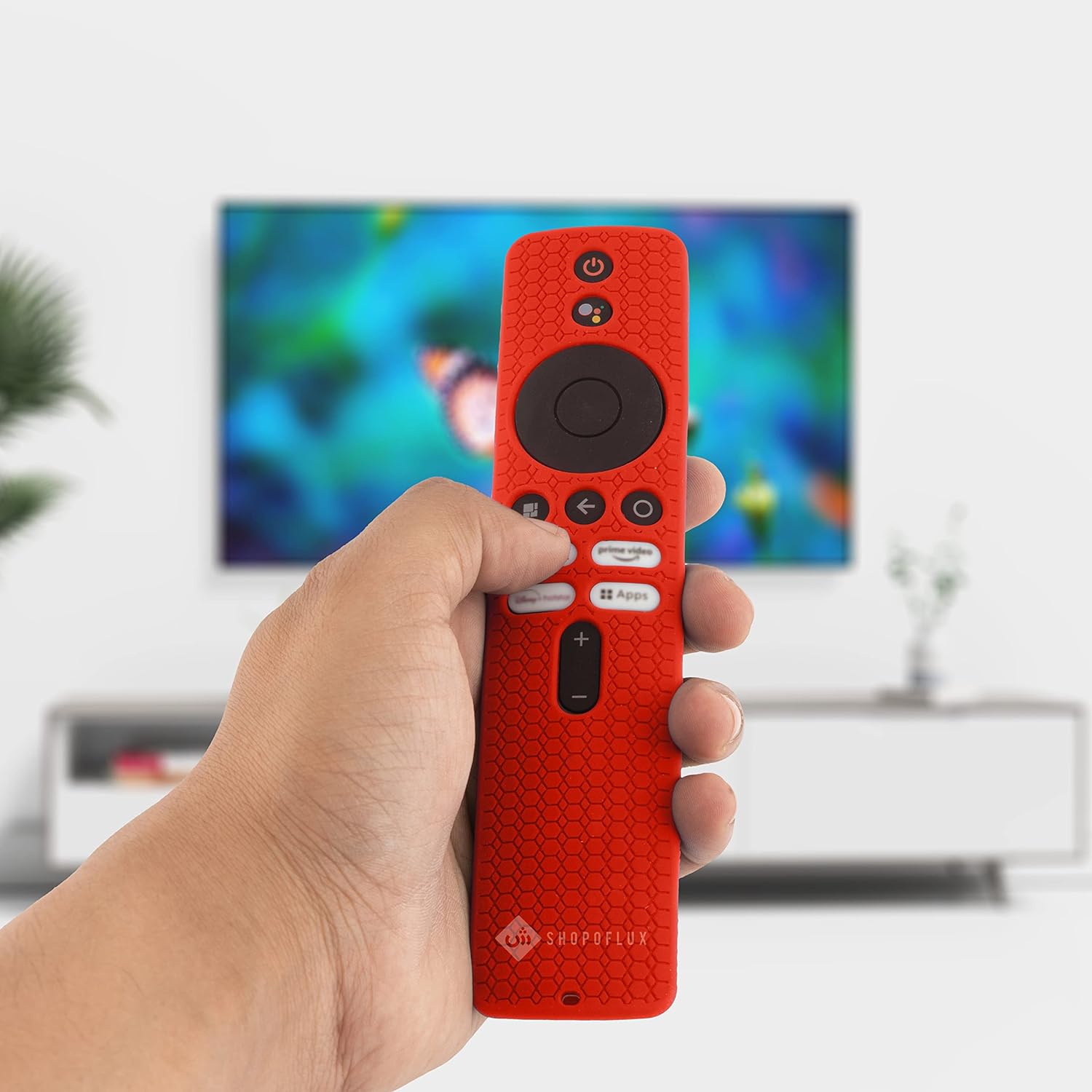 SHOPOFLUX Silicone Remote Cover Compatible with Redmi 4k Ultra 43 inch, Xiaomi OLED Series 55 inch, Xiaomi 5A Series 32/40/43 inch TV (Red) Shopoflux