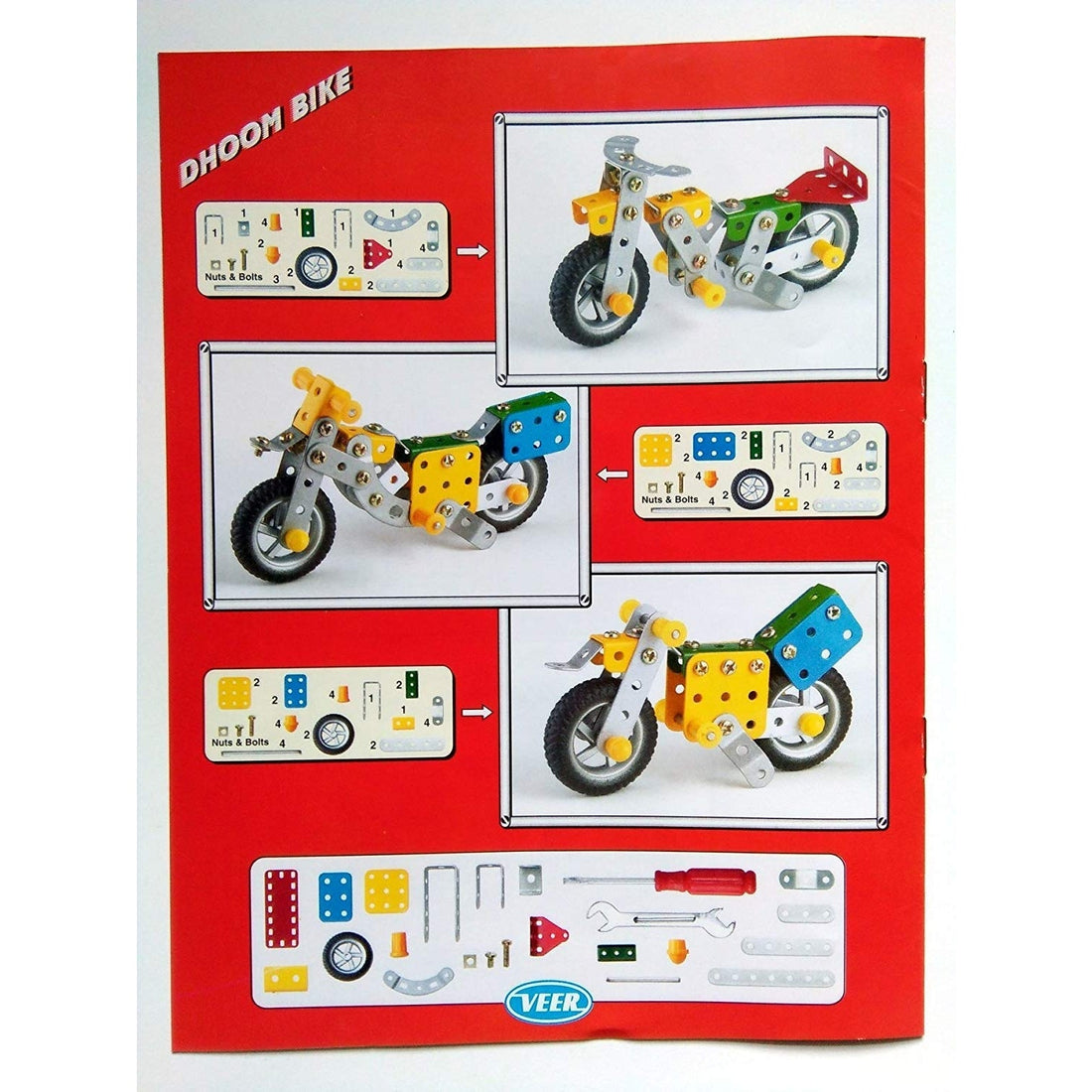 Shopoflux™ Kids Metal Construction Set Based Toy 10 Model And 105+ Piece, Multicolor