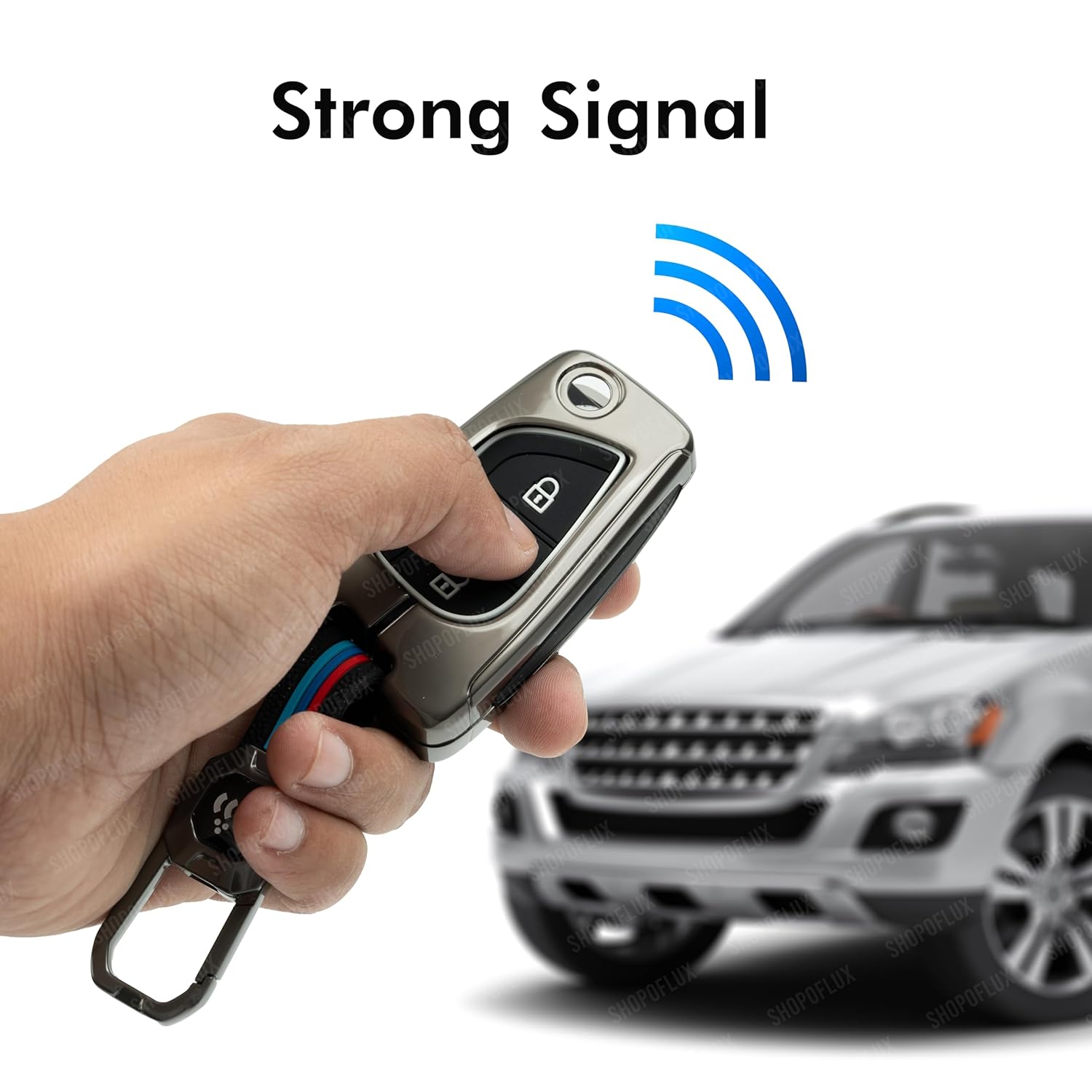 SHOPOFLUX Metal Key Cover Compatible for Toyota Innova Crysta | Corolla Altis 3 Button Flip Key