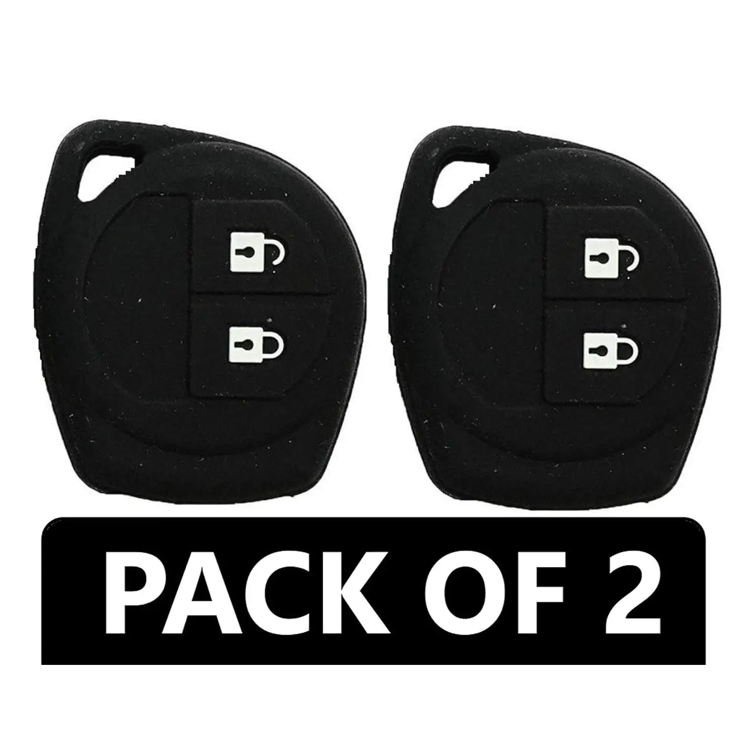 Shopoflux® Silicone Key Cover Compatible with Toyota and Suzuki Swift, XL6, Wagonr, Ignis, Ciza, Baleno, Scross, Vitara Brezza, Ertiga, Celerio, Dzire, Alto, Fronx Pack of 2 Black