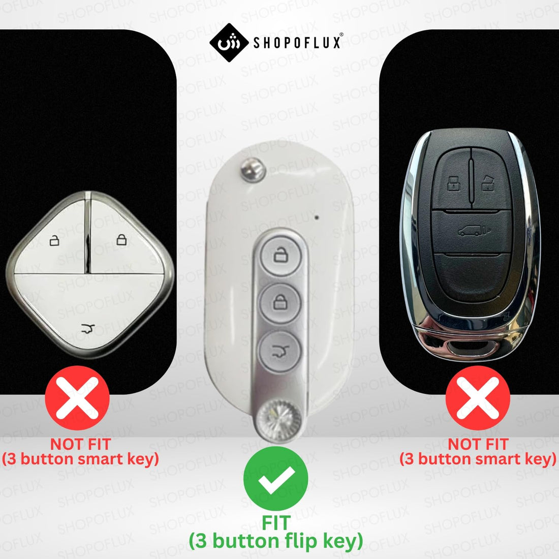 SHOPOFLUX Metal Key Cover Compatible for MG comet ev Electric 3 Button Flip Key Shopoflux