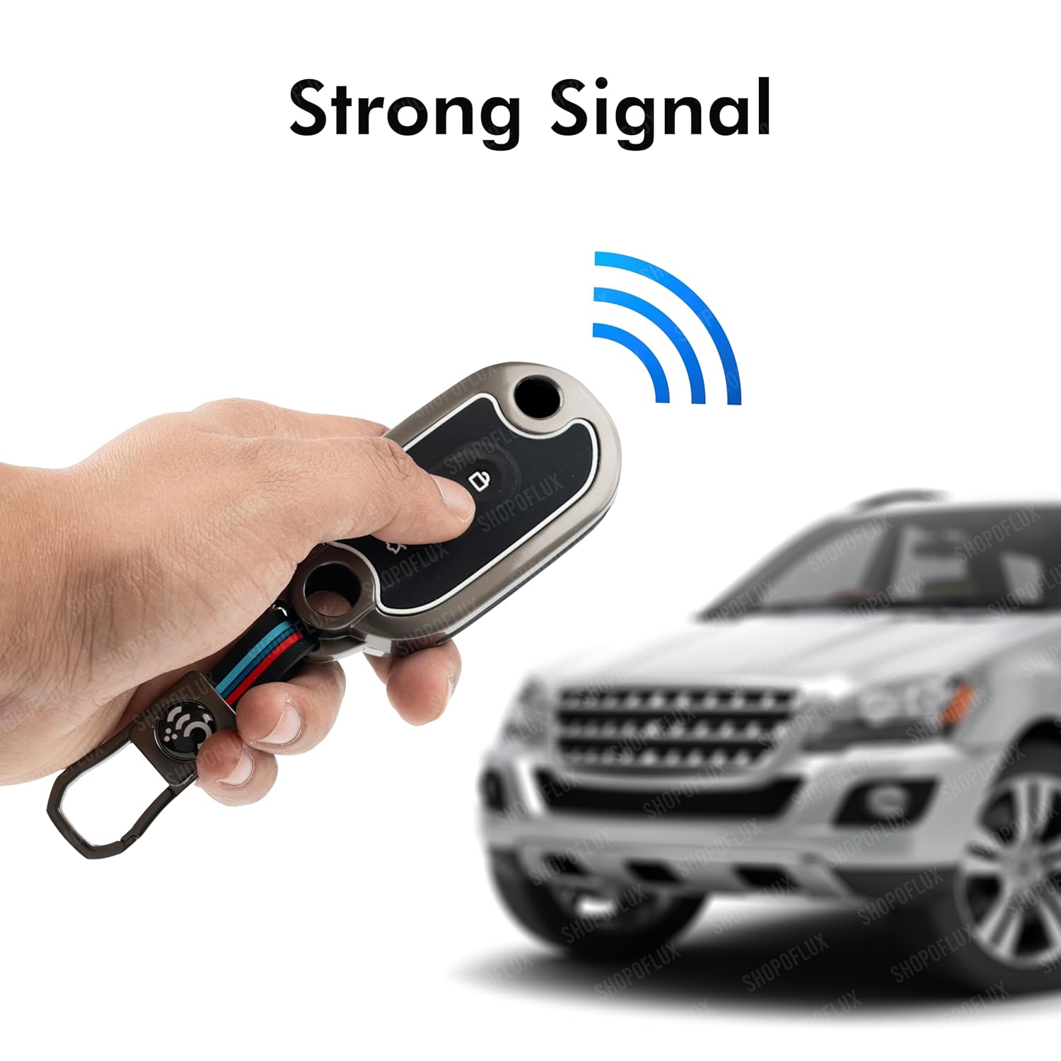 SHOPOFLUX Metal Key Cover Compatible for MG Comet ev Electric 3 Button Flip Key