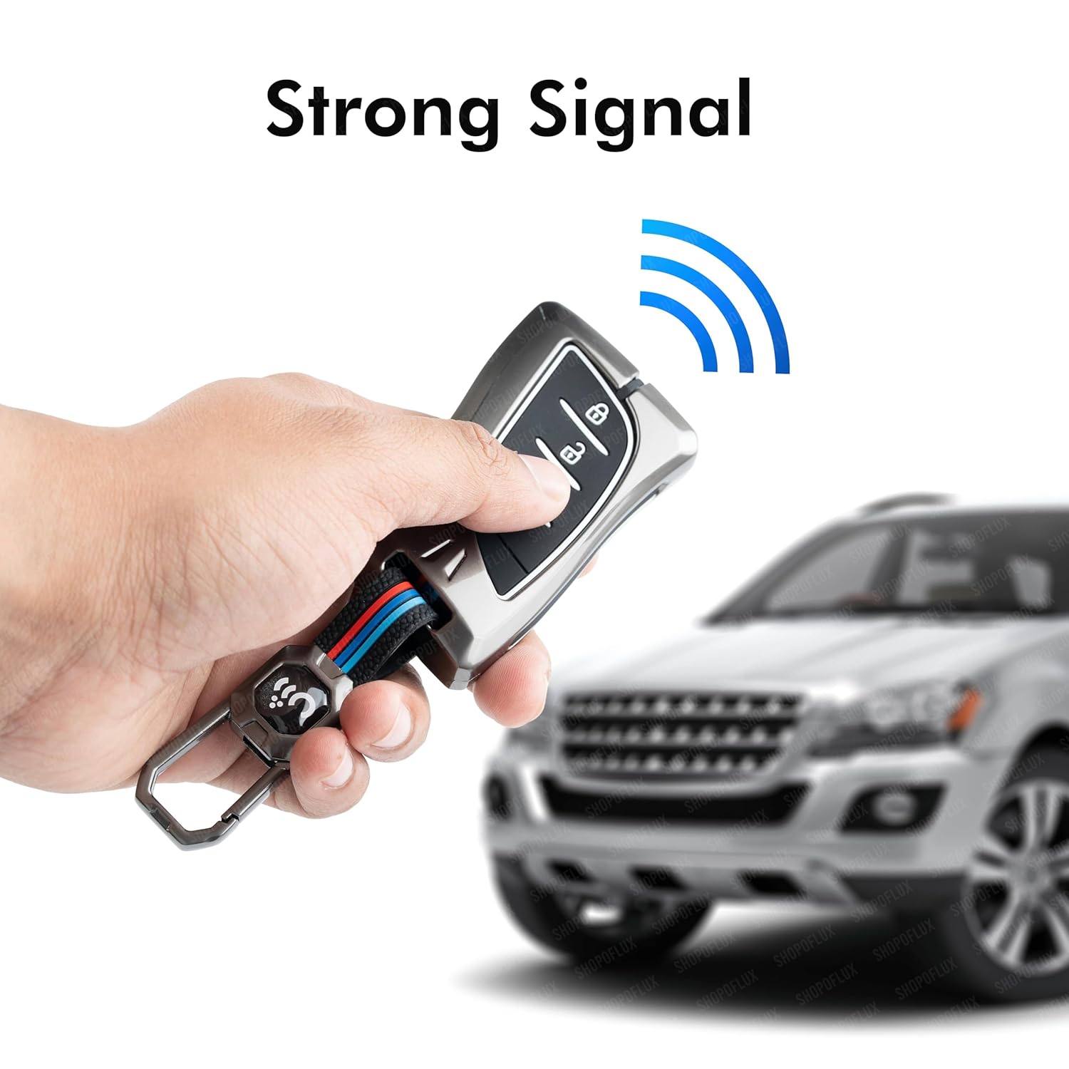 SHOPOFLUX Metal Key Cover Compitable with Lexus NX 350h,RX 350h,RX 500h,LX 500d 3 Button Smart Black Shopoflux