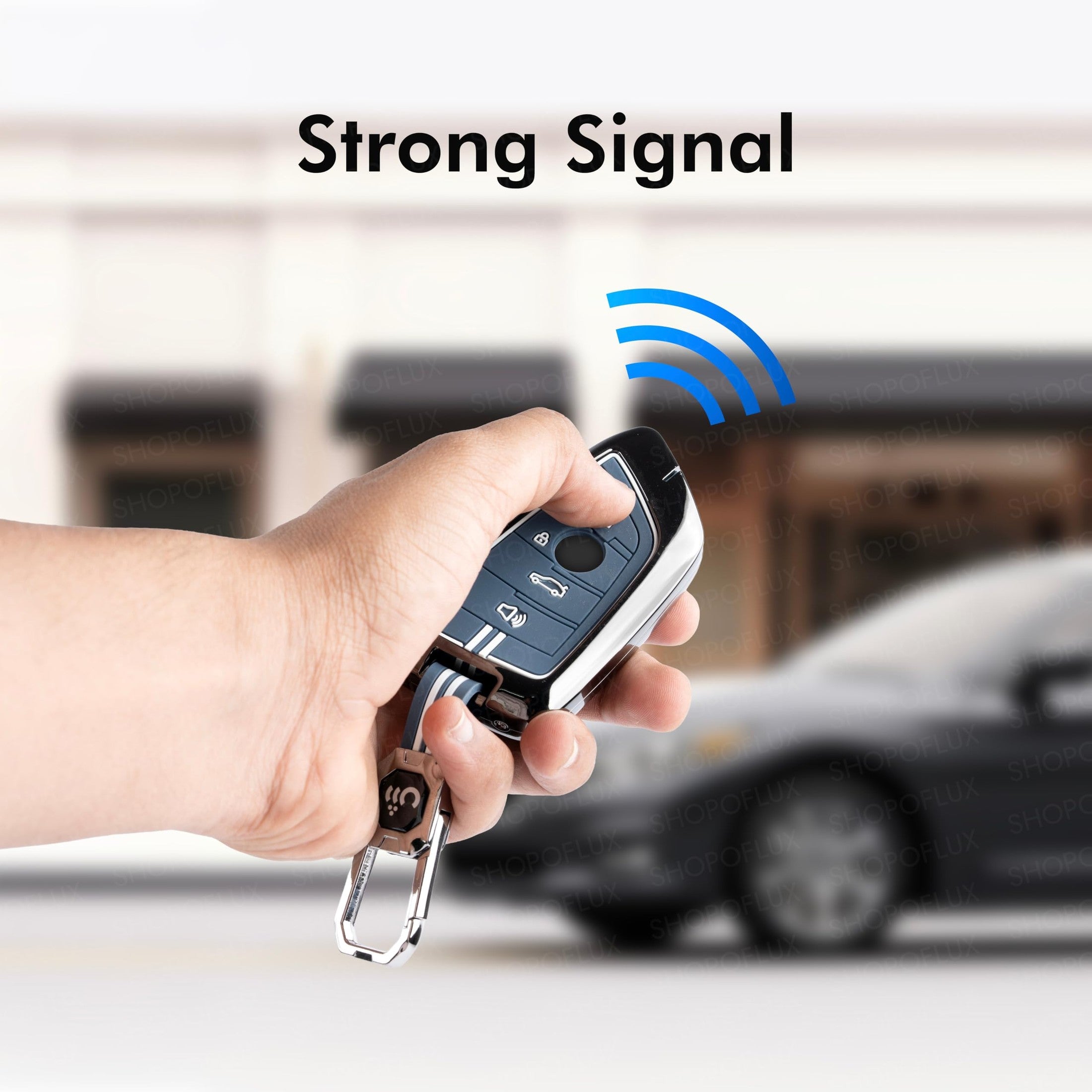 SHOPOFLUX Metal Key Cover Compatible for BMW X1, X3, X6, X5, 5 Series, 6 Series, 7 Series 4 Button Smart Key Shopoflux