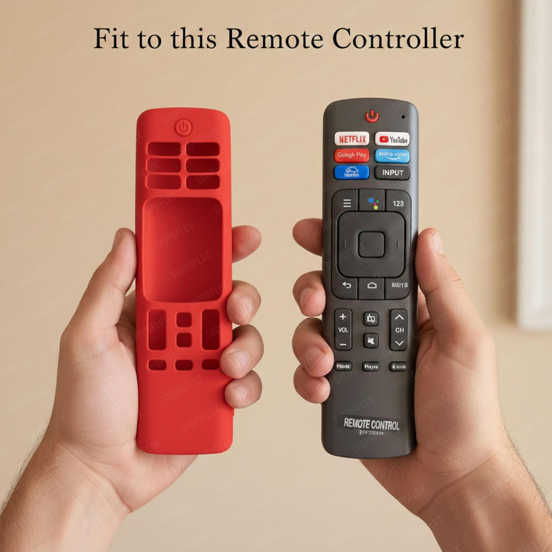 SHOPOFLUX Silicone TV Remote Cover Compatible with Hisense Smart TV Remote [Remote NOT Included] (RED) Shopoflux
