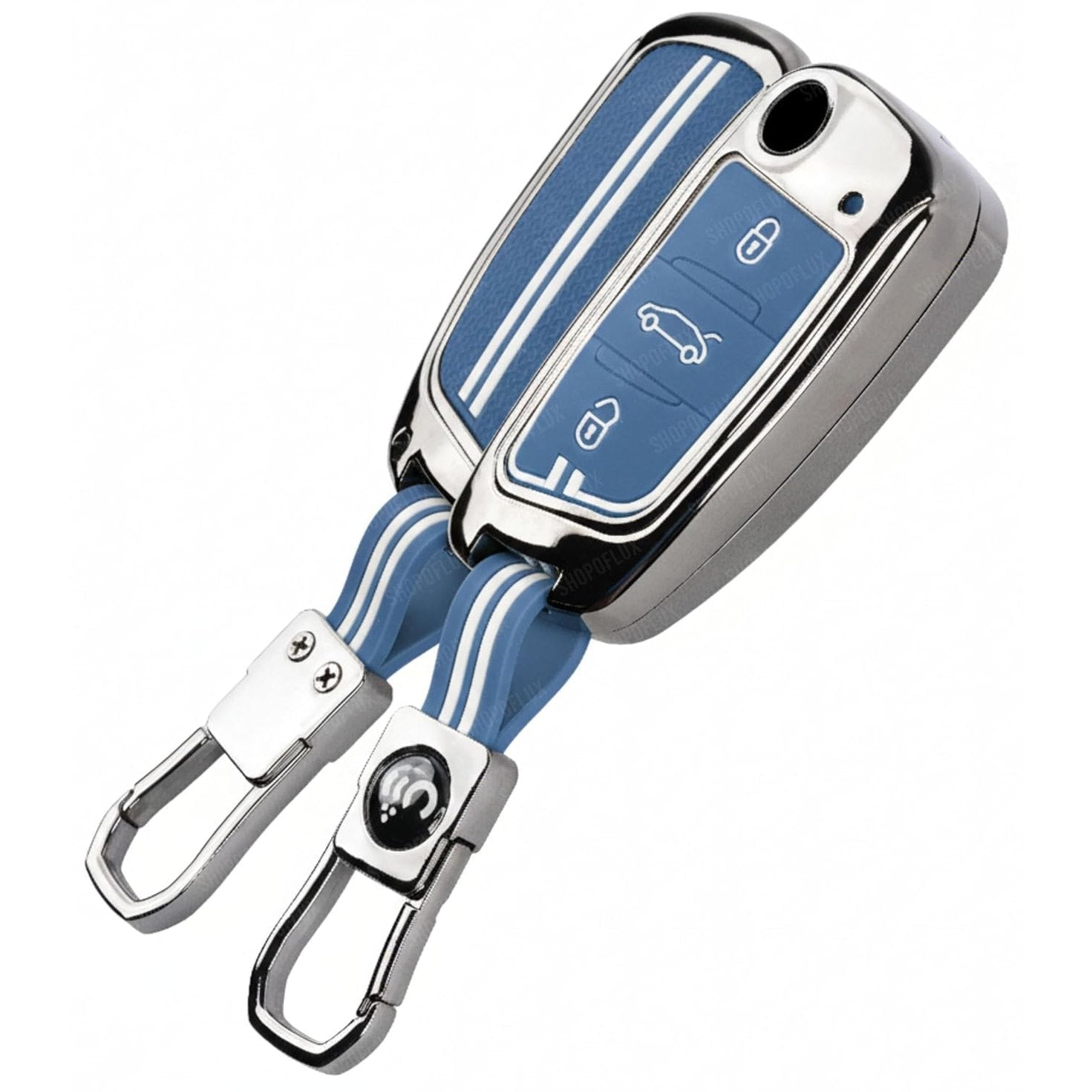SHOPOFLUX Metal Key Cover Compatible for KD B11 DS Universal Remote 3 Button Flip Key