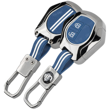 SHOPOFLUX Metal Key Cover Compitable For Suzuki Swift | Ertiga | Wagonr | Celerio | Swift Dzire | Alto | Fronx | Breza | S Presso | Ignis 2 Button Remote Key