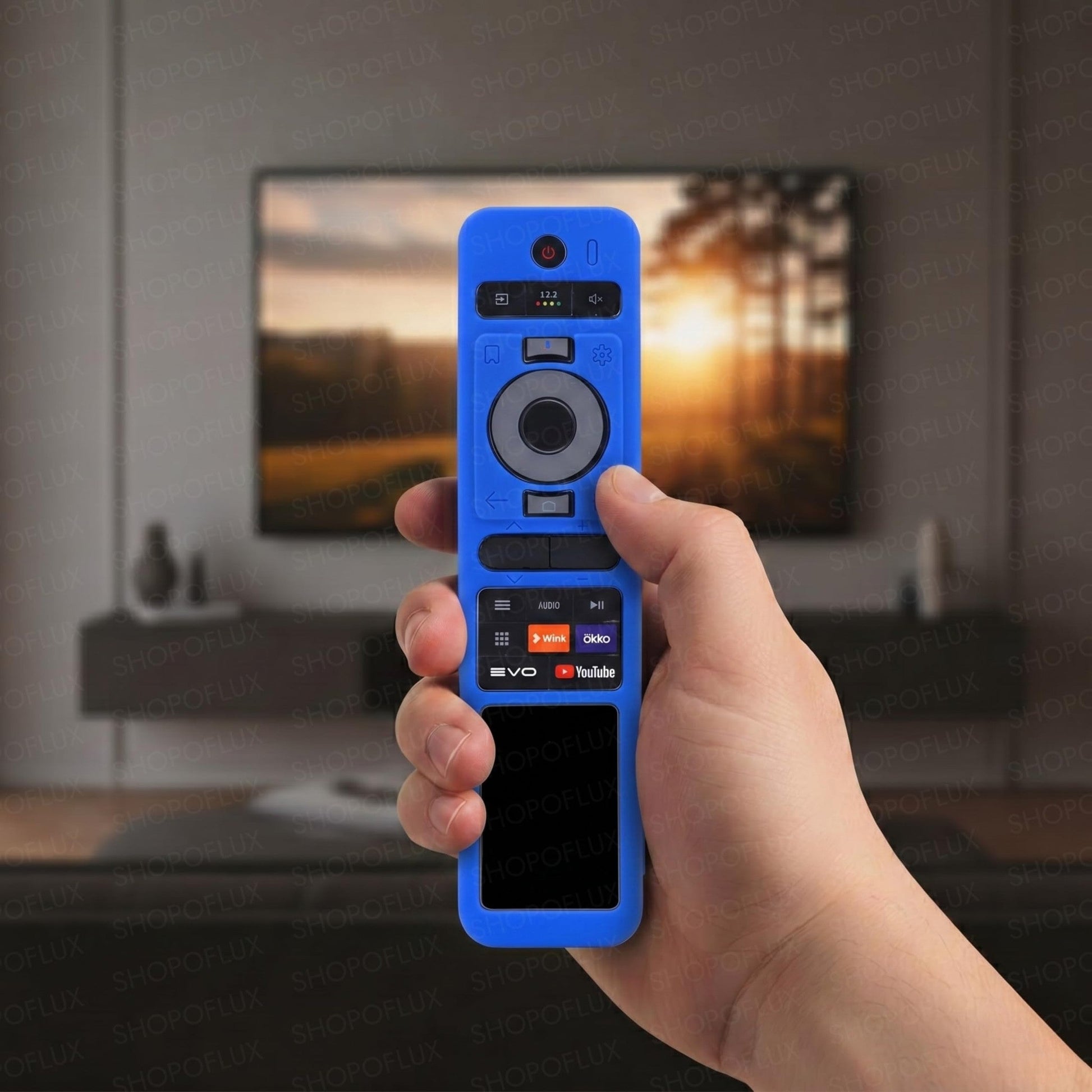 SHOPOFLUX Silicone TV Remote Cover Compatible with Haier TV Protective Case with Lanyard [Remote Not Included] (Blue) Shopoflux