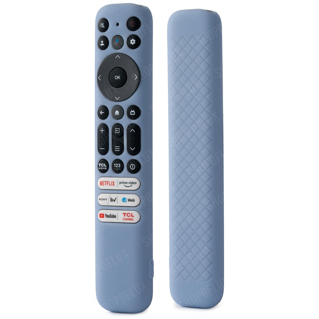 SHOPOFLUX Silicone TV Remote Cover Case Compatible with TCL Tv Remote RC802NU1 / IFFALCON Smart LED TV Protective Cover(Sky Blue) Shopoflux