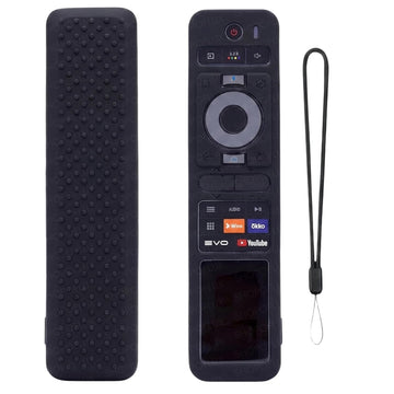SHOPOFLUX Silicone TV Remote Cover Compatible with Haier TV Protective Case with Lanyard [Remote Not Included] (Black) Shopoflux