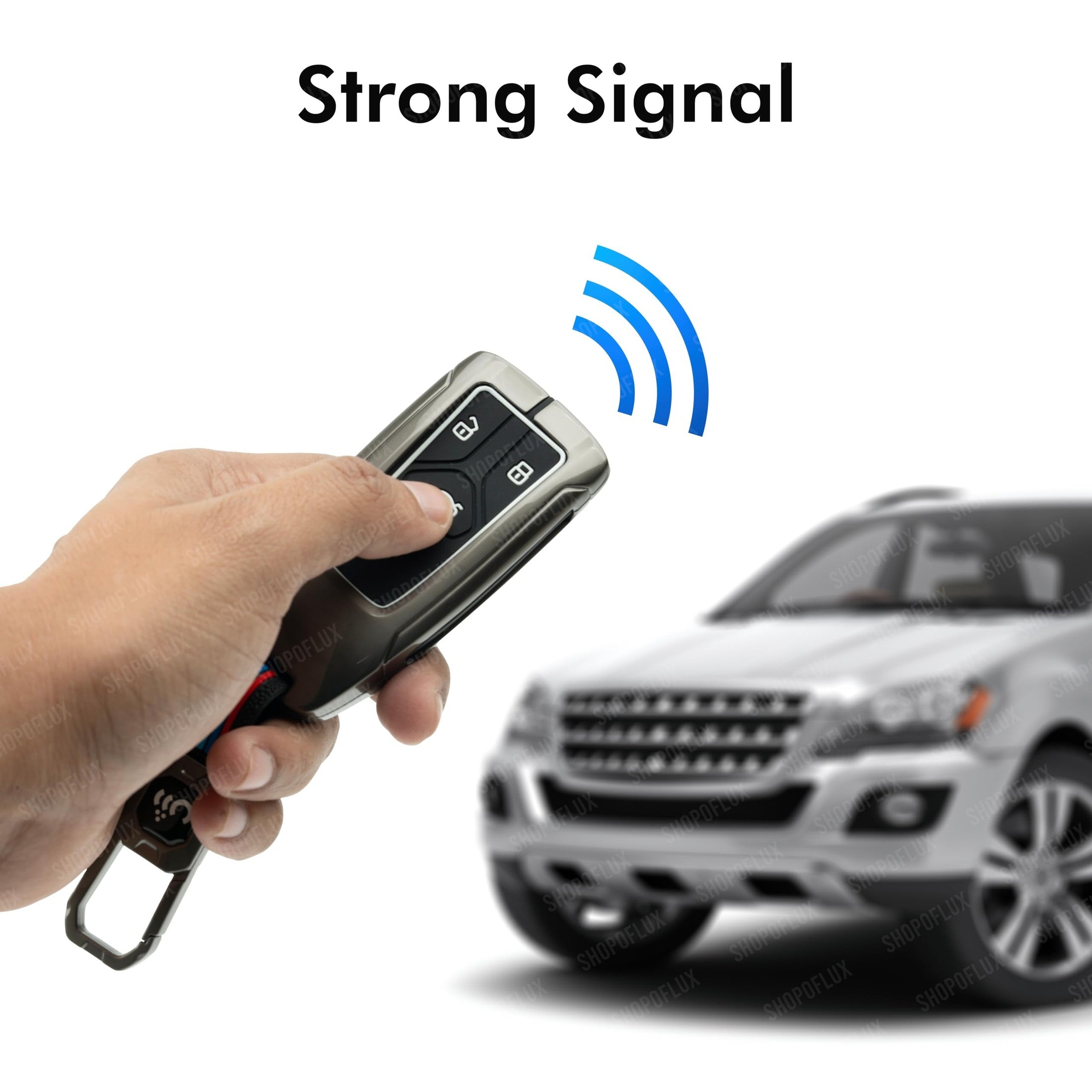 SHOPOFLUX Metal Car Key Cover Compatible for Audi Q5, A5, A8, Q7, A4, A6 3 Button Smart Key