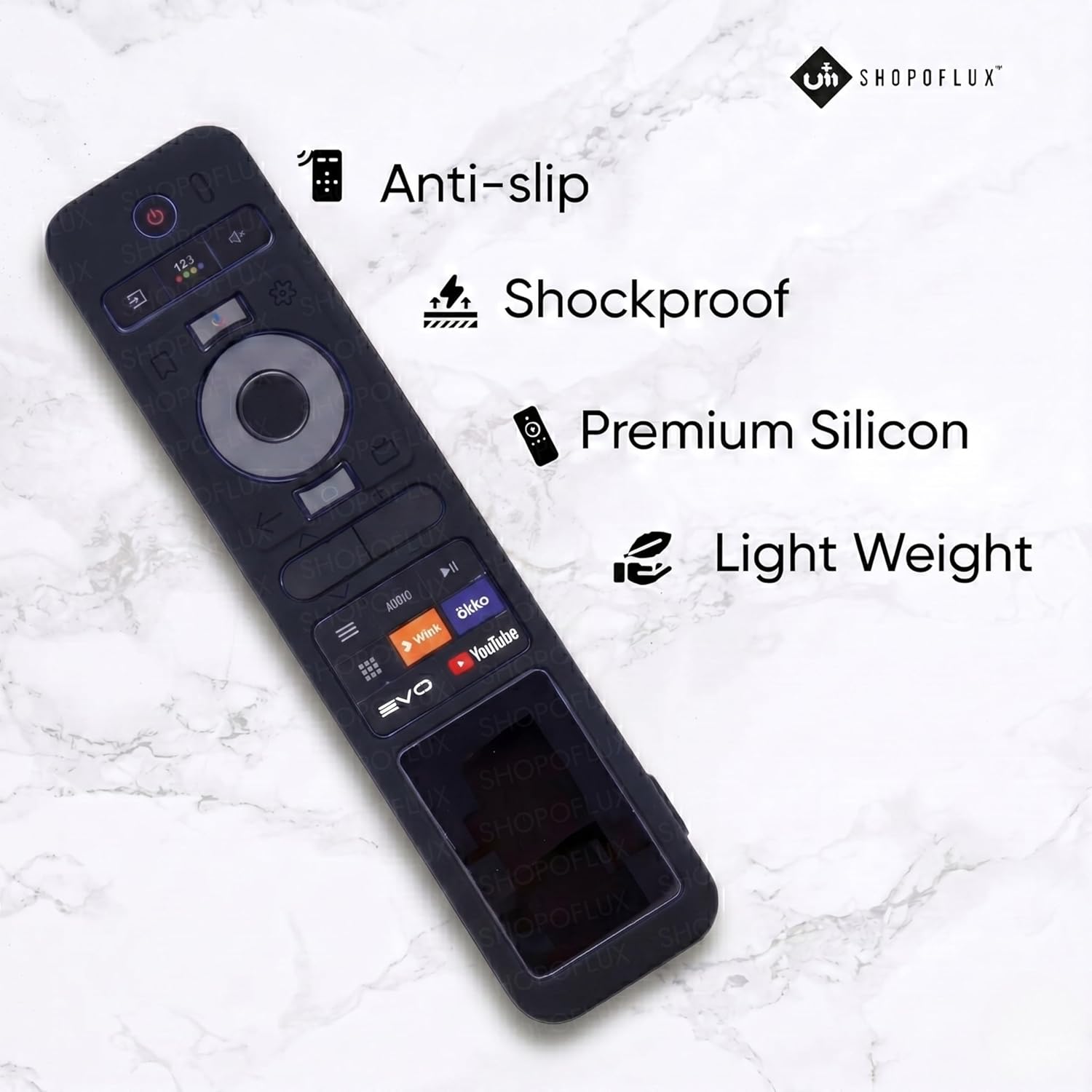 SHOPOFLUX Silicone TV Remote Cover Compatible with Haier TV Protective Case with Lanyard [Remote Not Included] (Black) Shopoflux