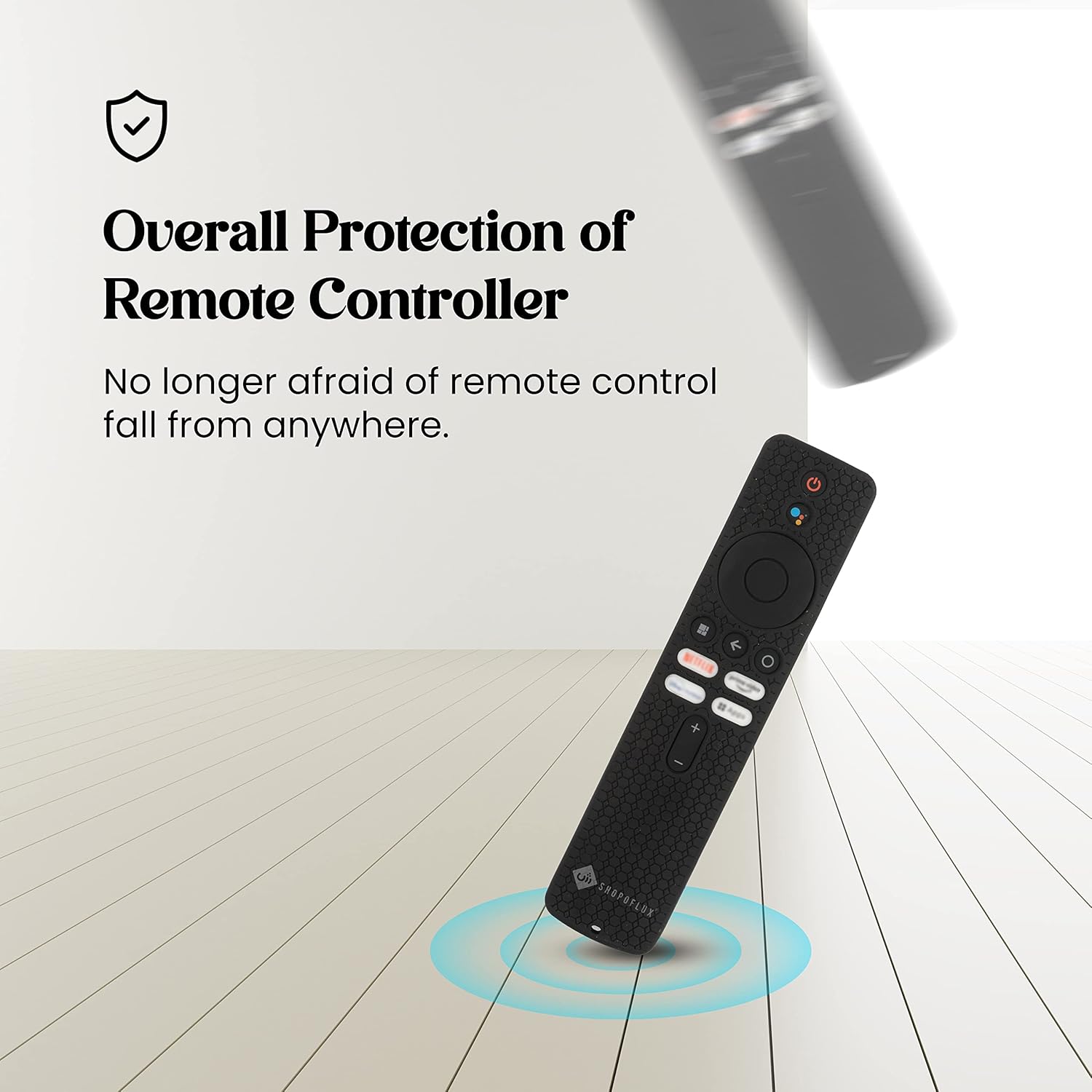 SHOPOFLUX Silicone Remote Cover Compatible with Redmi 4k Ultra 43 inch, Xiaomi OLED Series 55 inch, Xiaomi 5A Series 32/40/43 inch TV (Black) Shopoflux