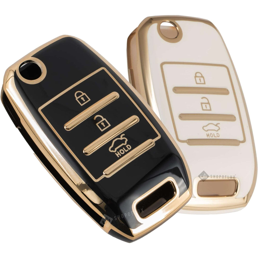 Shopoflux® TPU Key Cover Compatible for Kia Carens | Sonet | Seltos 3 Button Flip Key