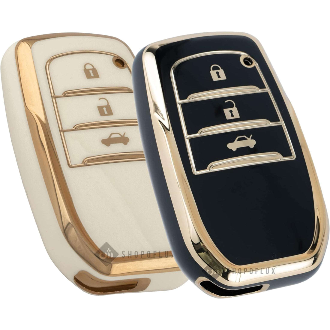 SHOPOFLUX TPU Key Cover Compatible with suzuki and Toyota Fortuner | Fortuner Legender | Innova Hycross | Invicto 3 Button Smart Key