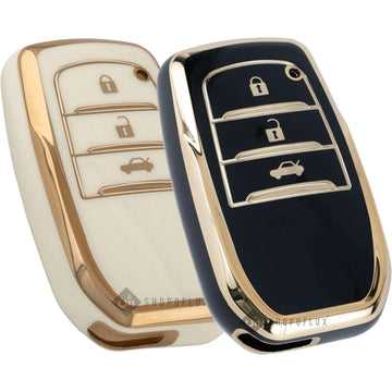 SHOPOFLUX TPU Key Cover Compatible with suzuki and Toyota Fortuner | Fortuner Legender | Innova Hycross | Invicto 3 Button Smart Key