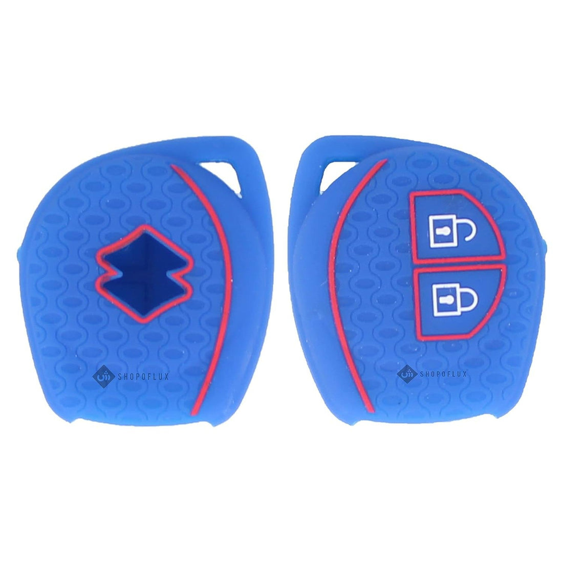 Shopoflux® Silicone Key Cover Compitable with Swift | Wagonr | Celerio | Swift Dzire | Alto | Eeco | Breza | S Presso | Ignis 2 Button Remote Key Blue 2