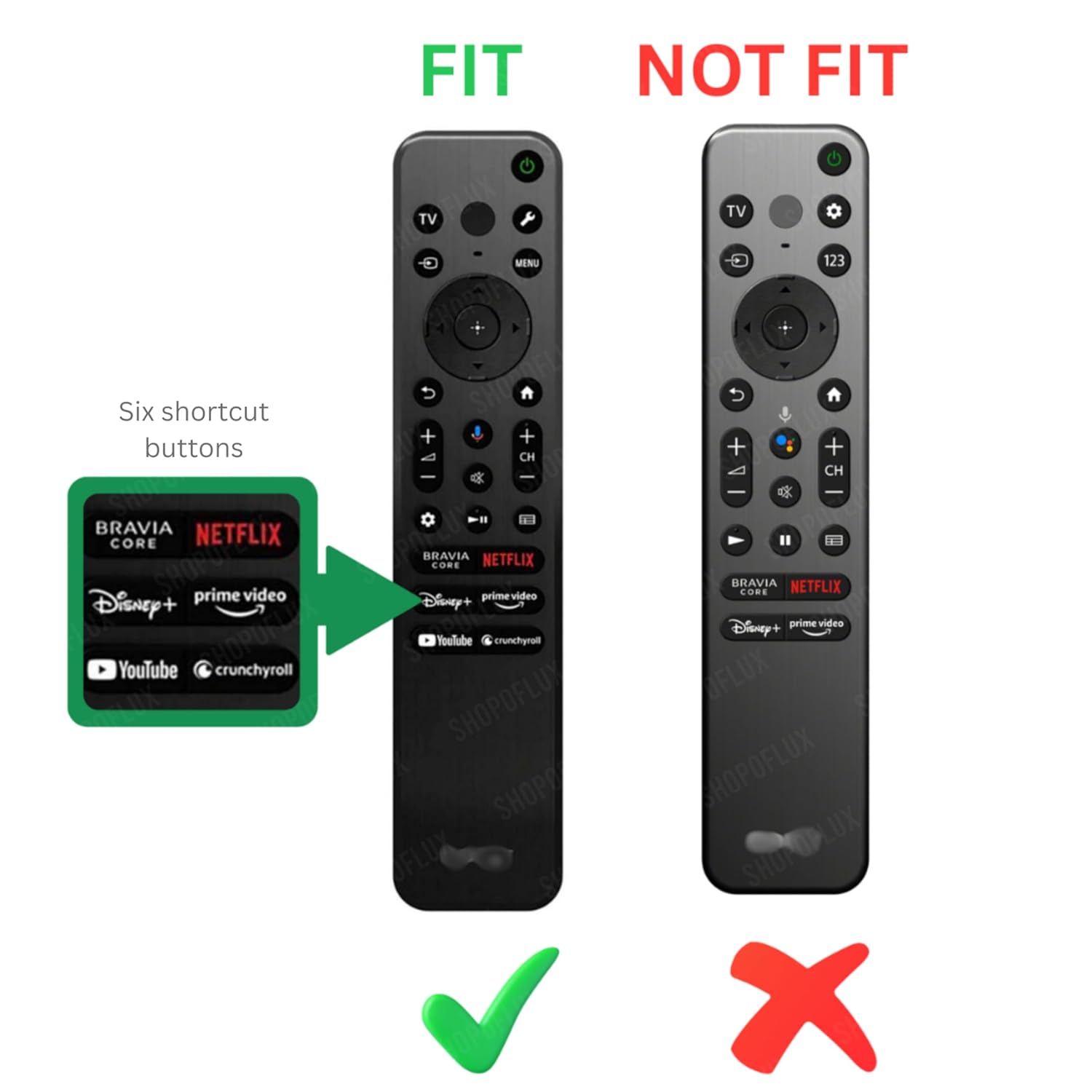 SHOPOFLUX Silicone TV Remote Cover Compatible with Sony Bravia Smart Tv Voice Remote Protective case (RED) Shopoflux
