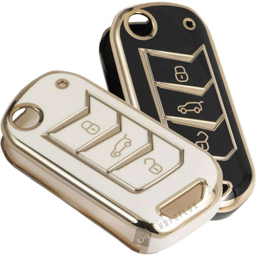 Shopoflux® TPU Key Cover Compatible with Mahindra Scorpio N | 3XO | XUV 300 | Marazzo | XUV 700 | XUV 400 ev | Bolero | Thar Roxx 3 Button Flip Key