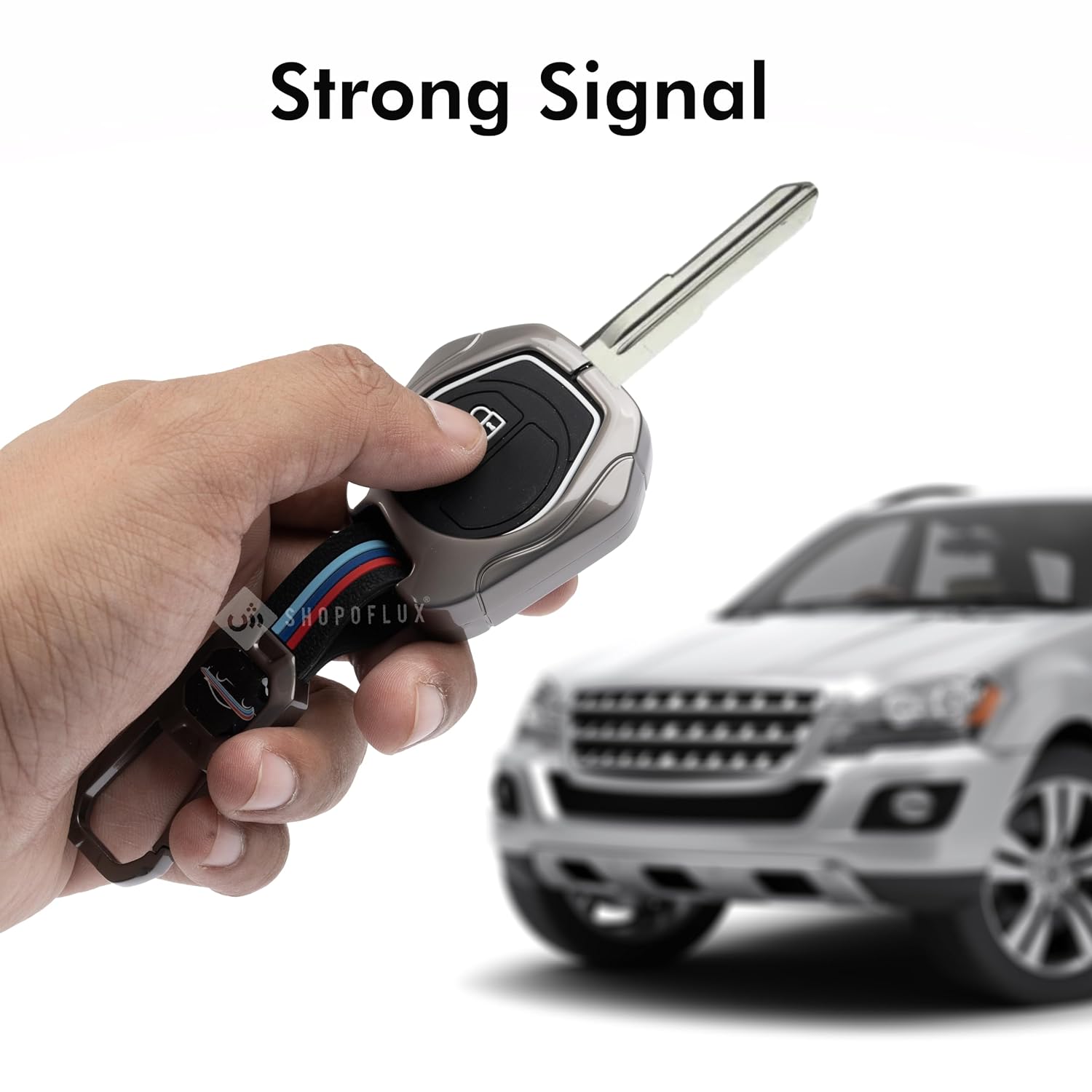SHOPOFLUX Metal Key Cover Compitable for Suzuki,Toyota Swift | Ertiga | Wagonr | Celerio | Swift Dzire | Alto | Fronx | Breza | S Presso | Ignis 2 Button Remote Key