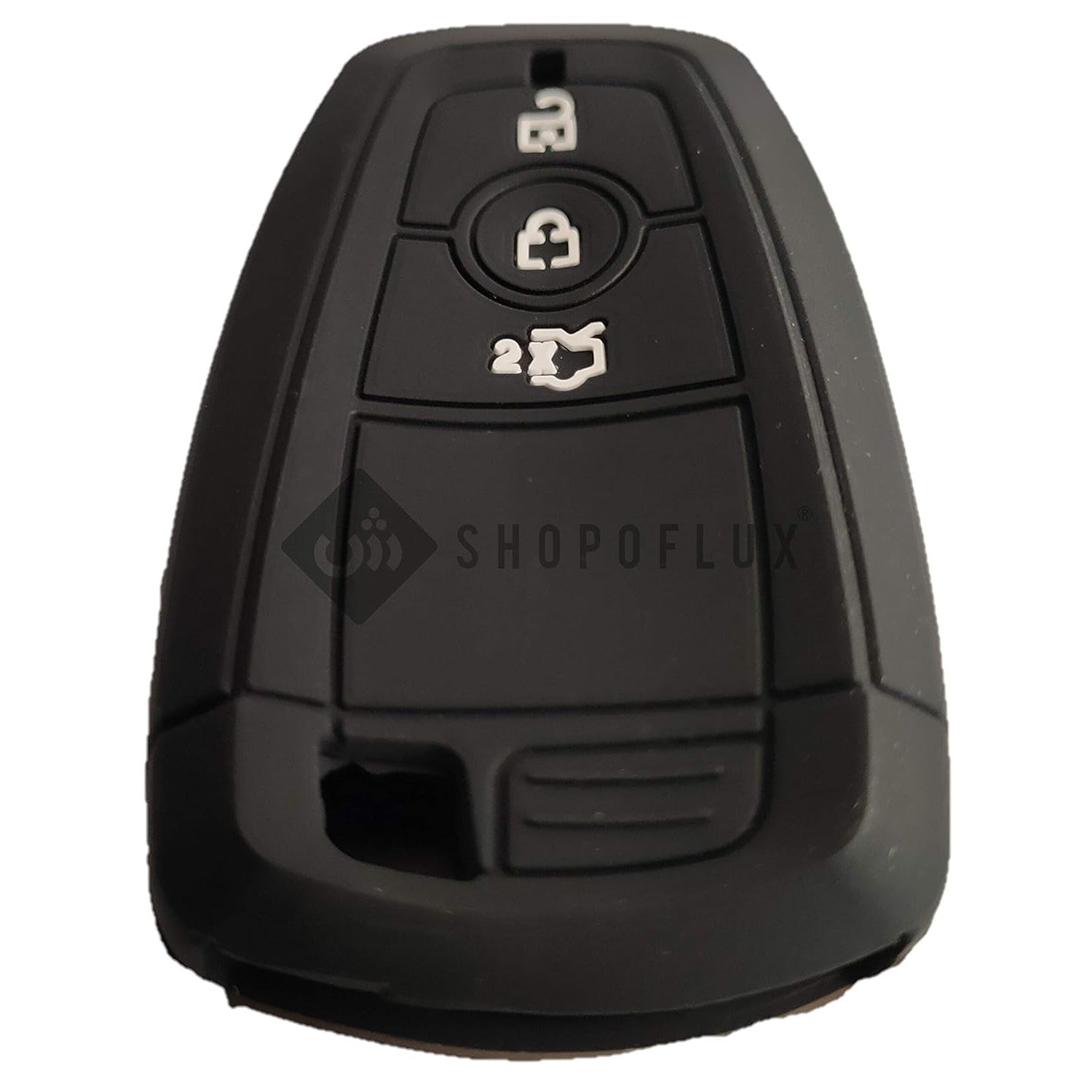 Shopoflux® Silicone Smart Key Cover Compatible with Endeavour | Figo | Aspire | Freestyle Titanium Pack 2 Black Silicon
