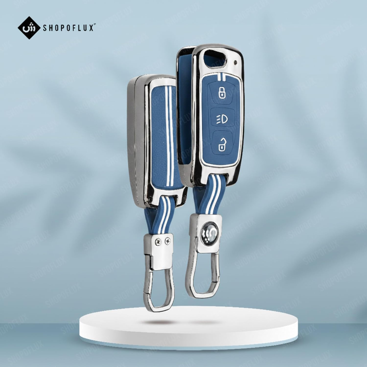 SHOPOFLUX Metal Key Cover Compatible with Tata Tiago | Nexon | Altroz | Curvv | Safari | Storme | Zest | Bolt | Tigor | Punch | Hexa 3 Button Flip Key (Copy) Shopoflux