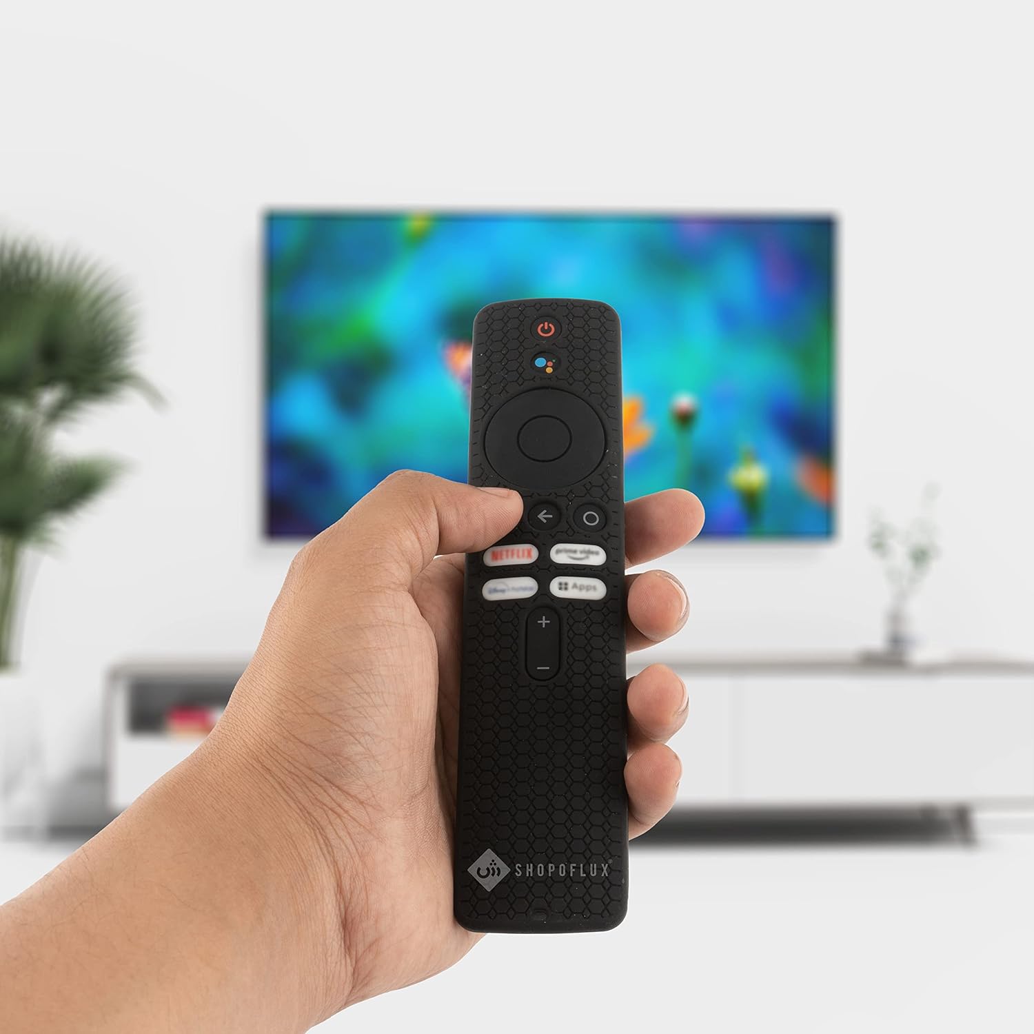 SHOPOFLUX Silicone Remote Cover Compatible with Redmi 4k Ultra 43 inch, Xiaomi OLED Series 55 inch, Xiaomi 5A Series 32/40/43 inch TV (Black) Shopoflux