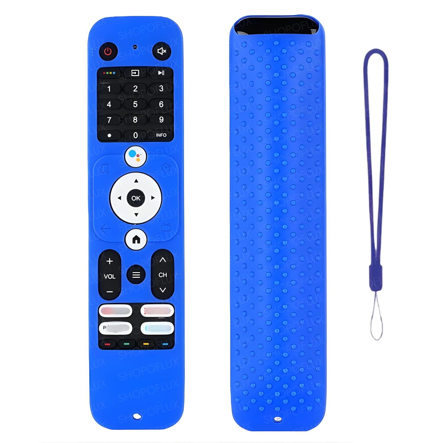 SHOPOFLUX Silicone TV Remote Cover Compatible with Haier TV Protective Case with Lanyard (Blue) Shopoflux