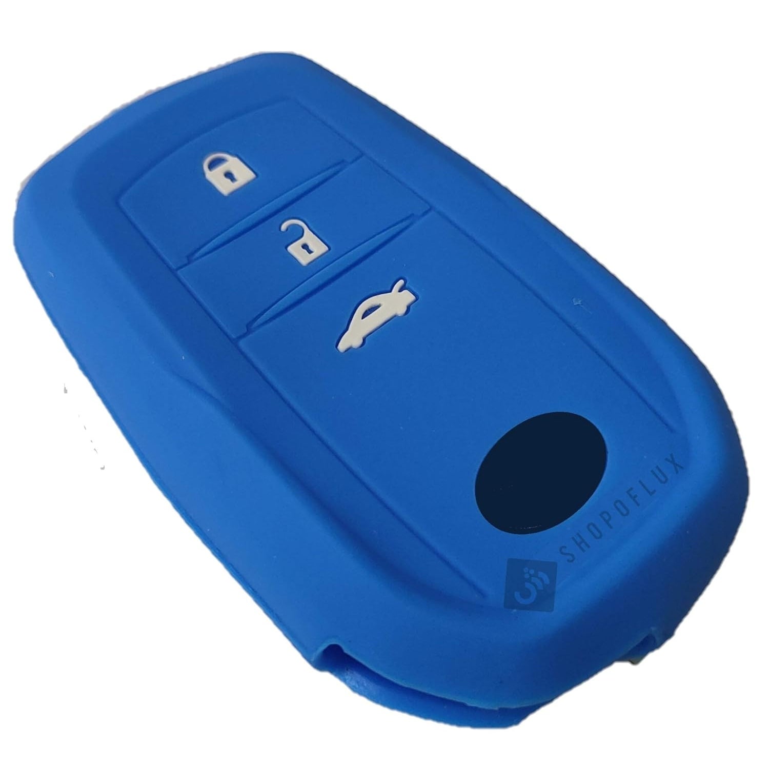 Shopoflux® Silicone Key Cover Smart Key Compatible with Fortuner 3 Button Pack of 2 Blue