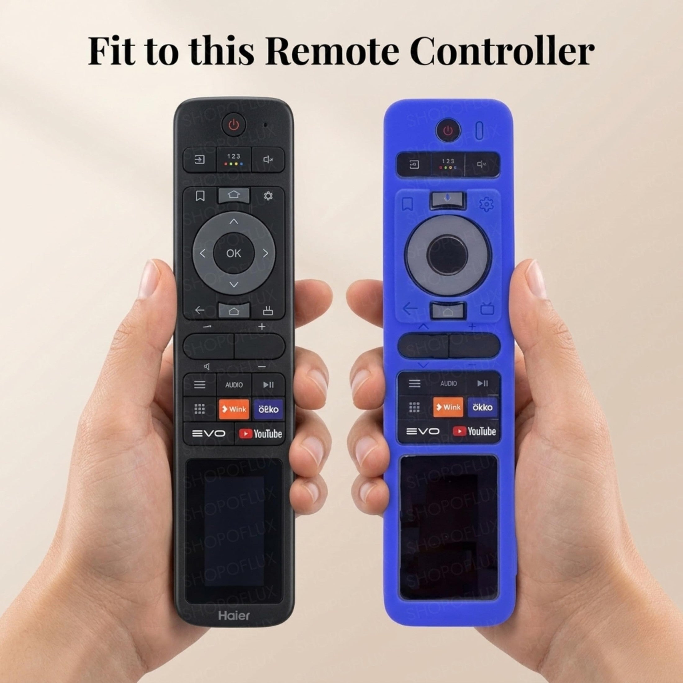 SHOPOFLUX Silicone TV Remote Cover Compatible with Haier TV Protective Case with Lanyard [Remote Not Included] (Blue) Shopoflux