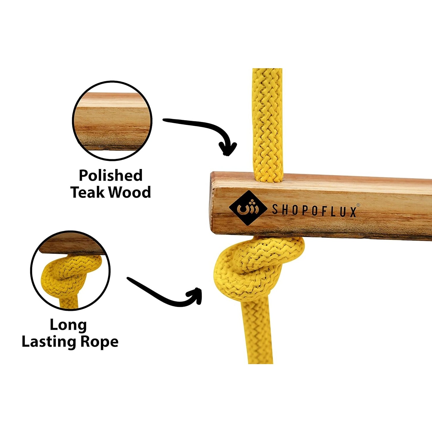 Shopoflux Rope Ladder for Kids | Climbing Ladder for Kids | Wooden Ladder for Kids for Physical Activity | Indoor Outdoor Games for Kids