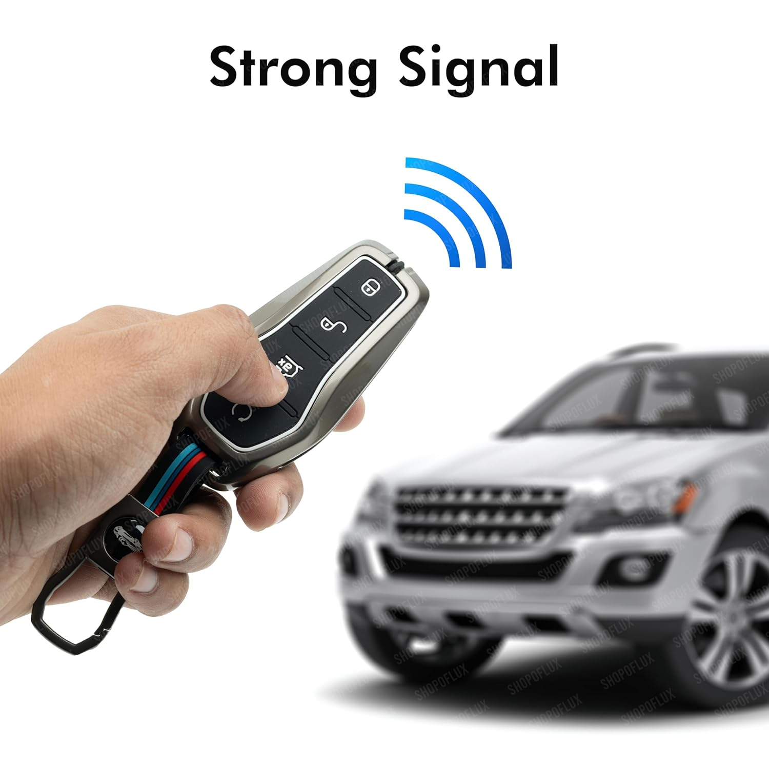 SHOPOFLUX Metal Car Key Cover Compatible for BYD Atto 3, Seal, Sealion 7, Emax 7 - Black