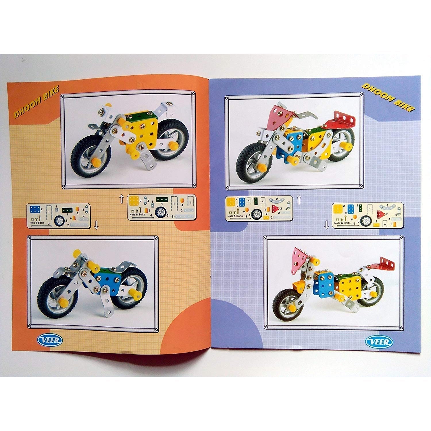 Shopoflux™ Kids Metal Construction Set Based Toy 10 Model And 105+ Piece, Multicolor