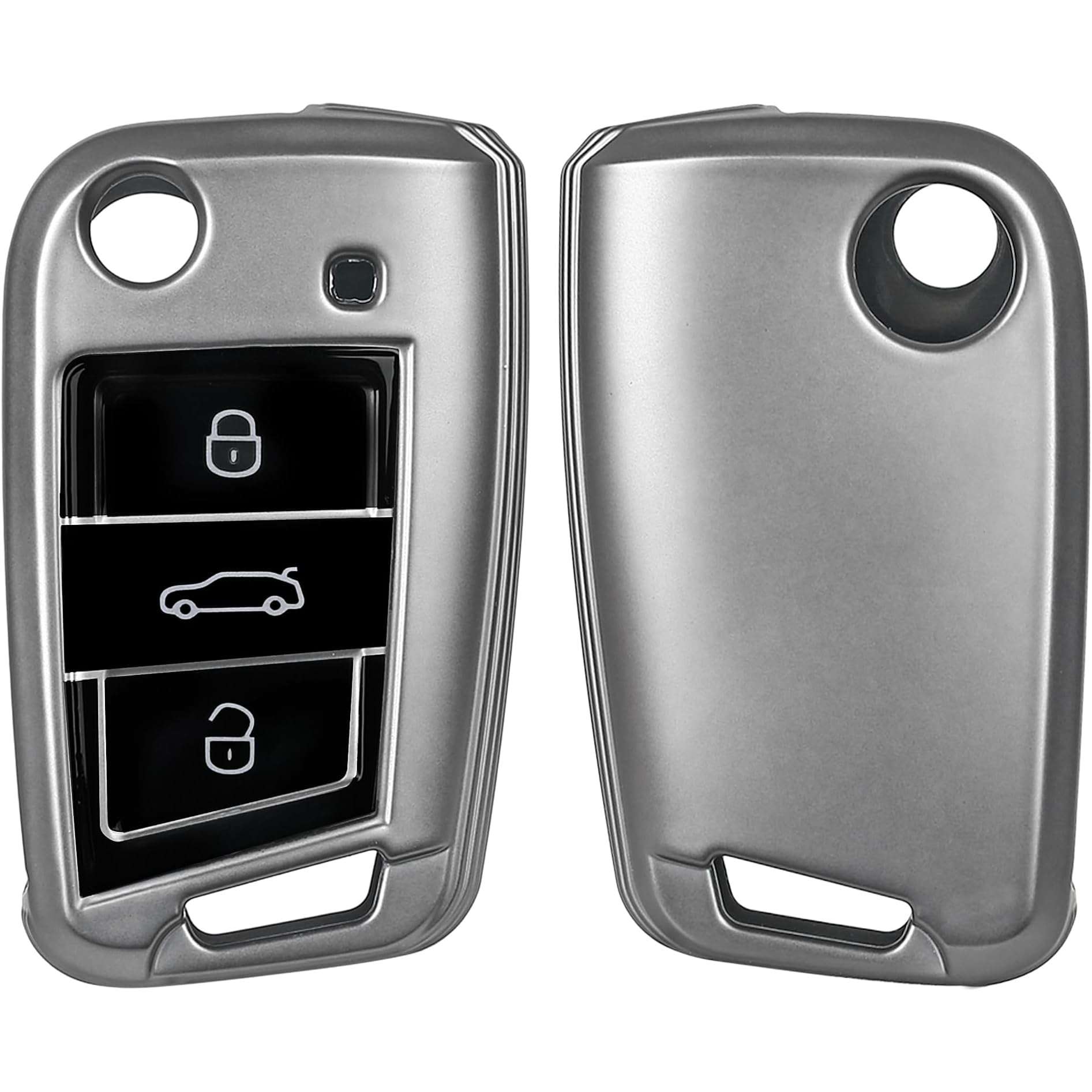 Shopoflux® TPU Key Cover Compatible with Skoda & Volkswagen Cars Slavia | Kushaq | Octavia | Virtus | Taigun | Tiguan | T ROC 3 Button Flip Key